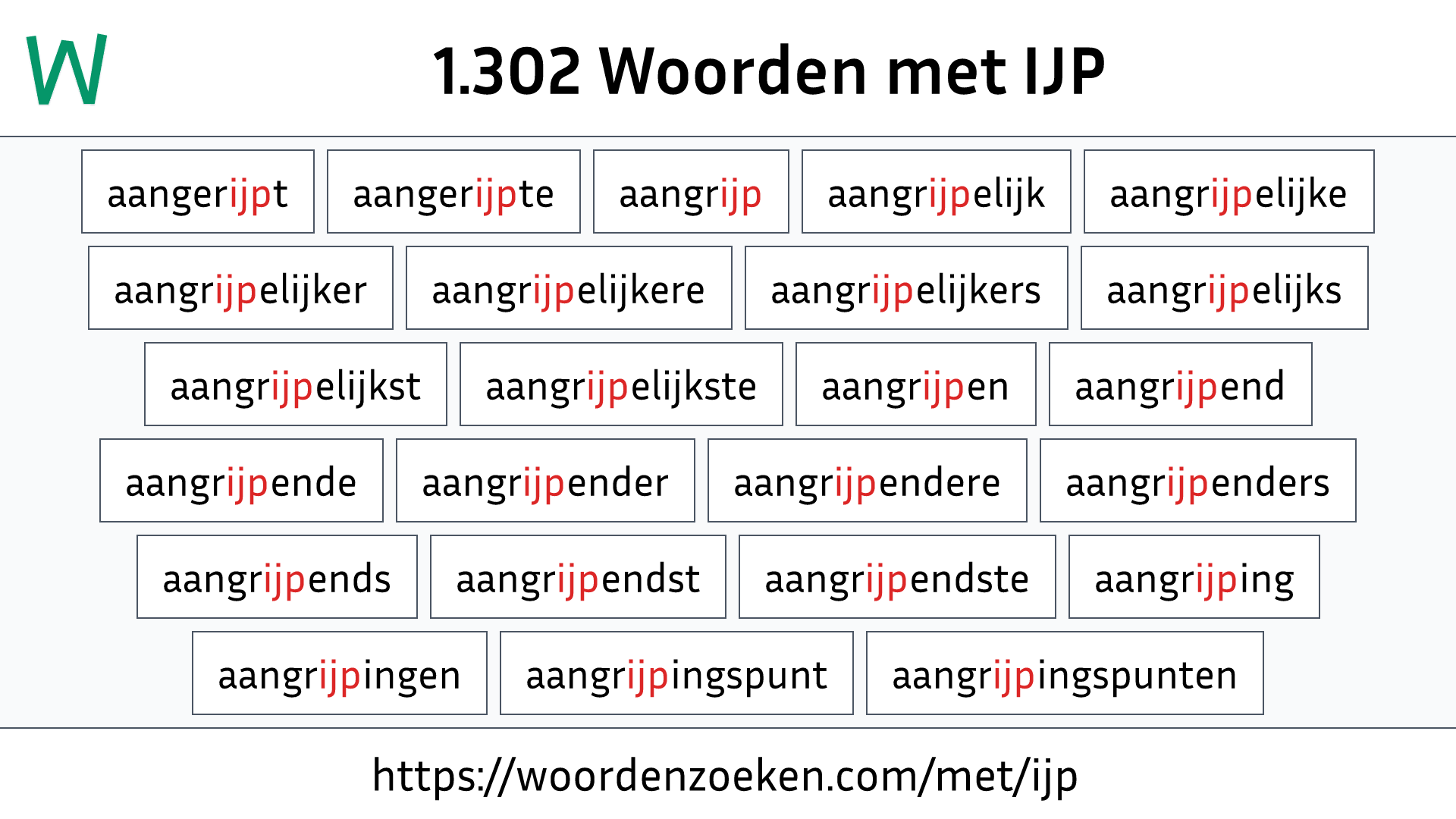 Woorden met IJP