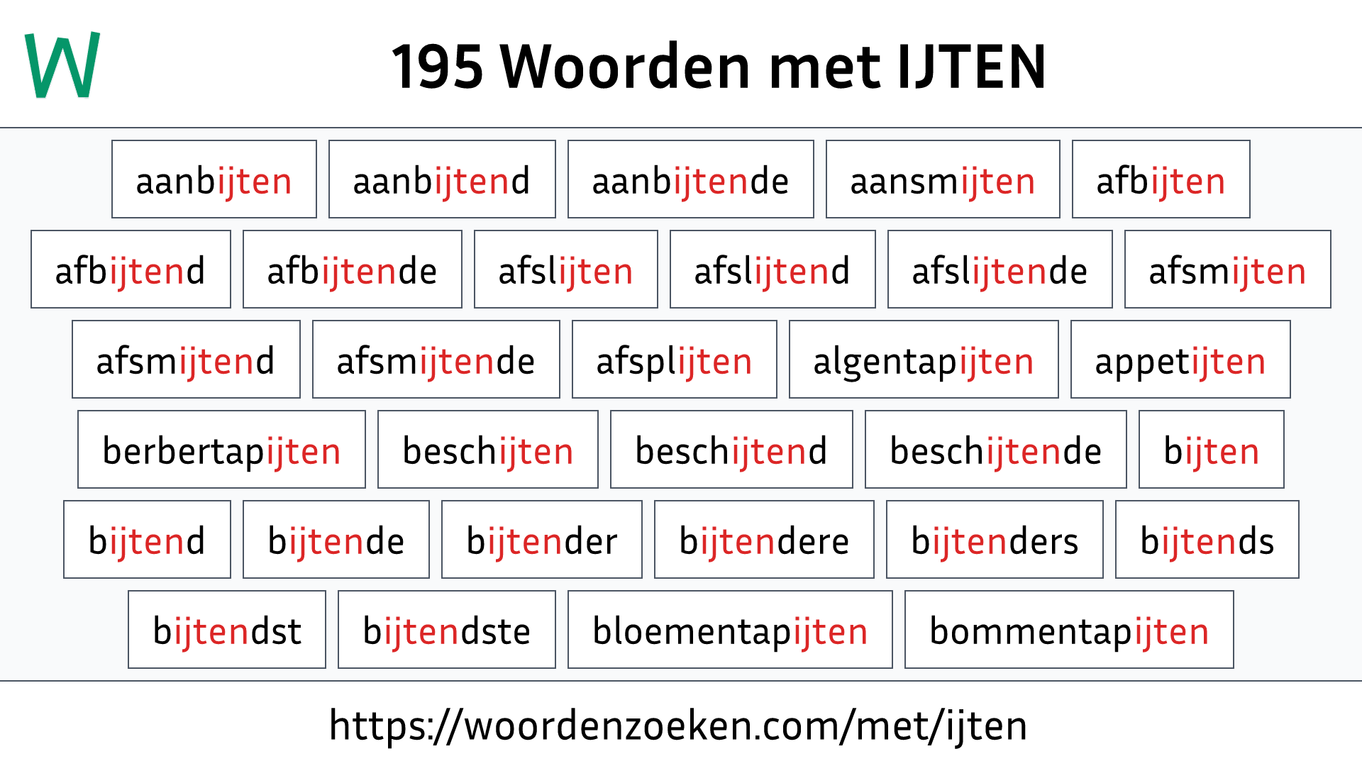 Woorden met IJTEN