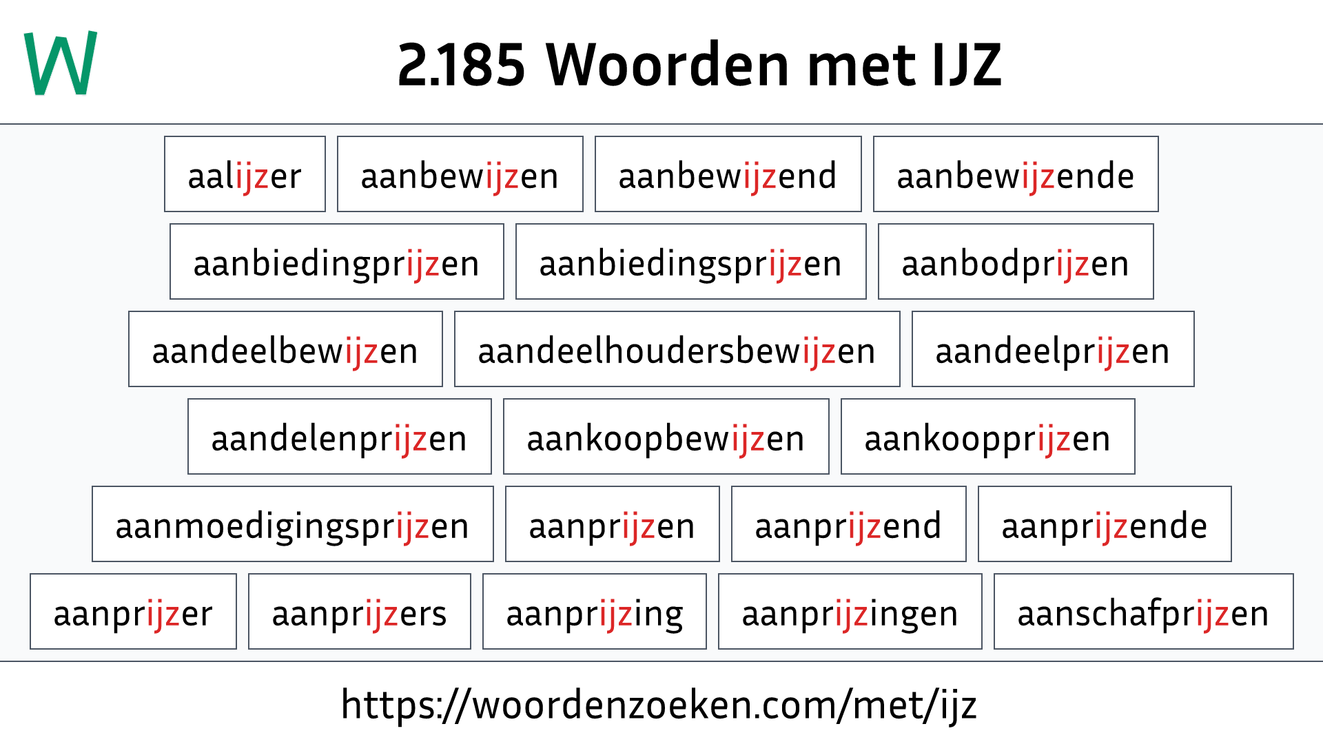 Woorden met IJZ