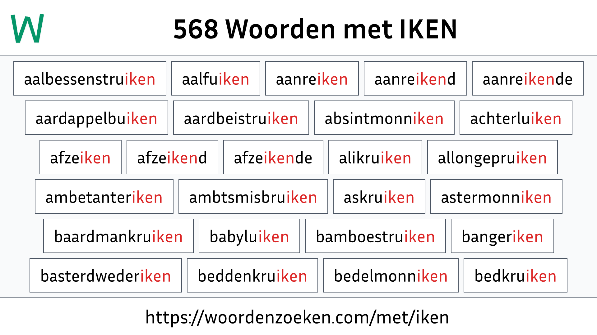 Woorden met IKEN