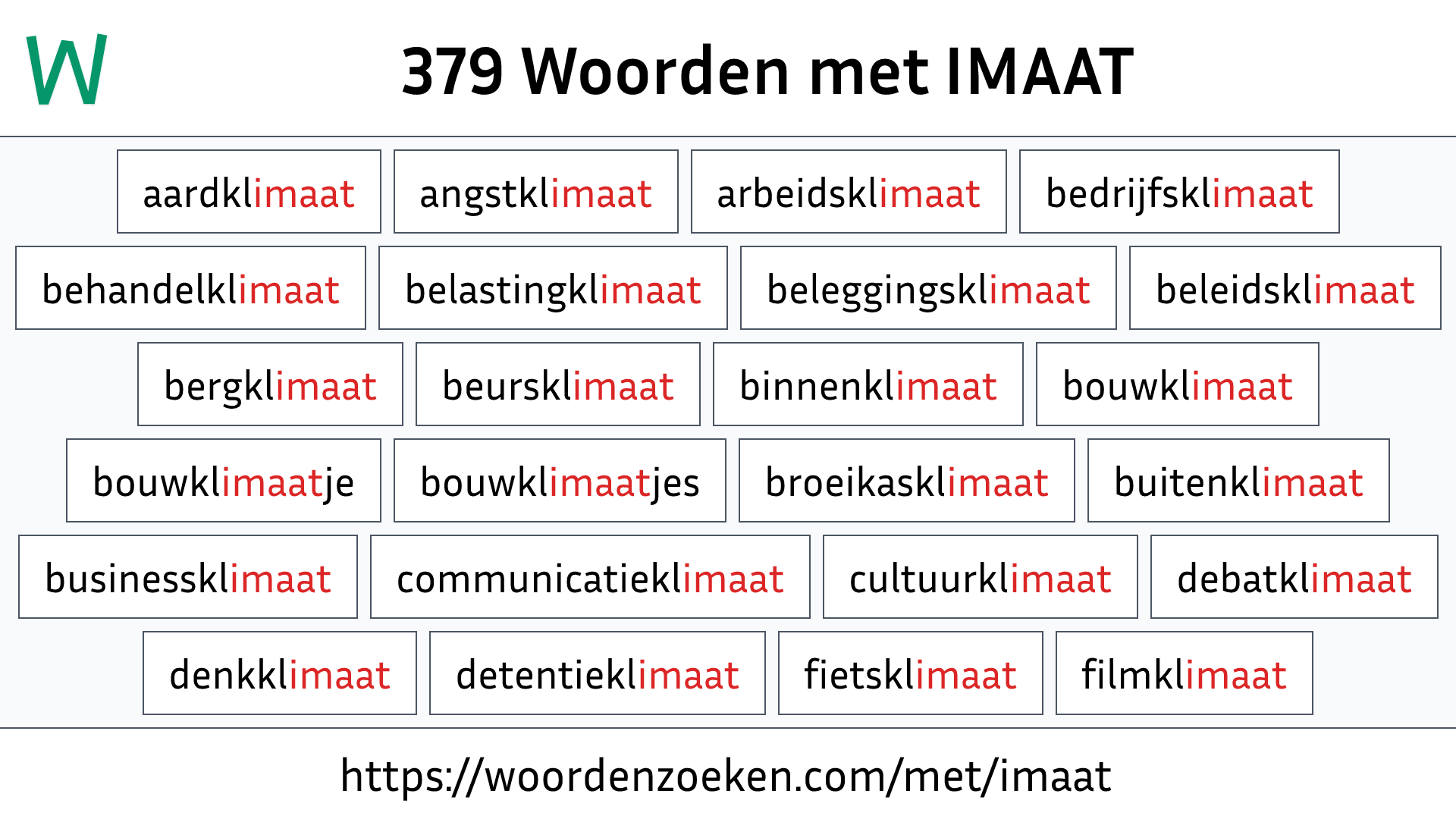 Woorden met IMAAT
