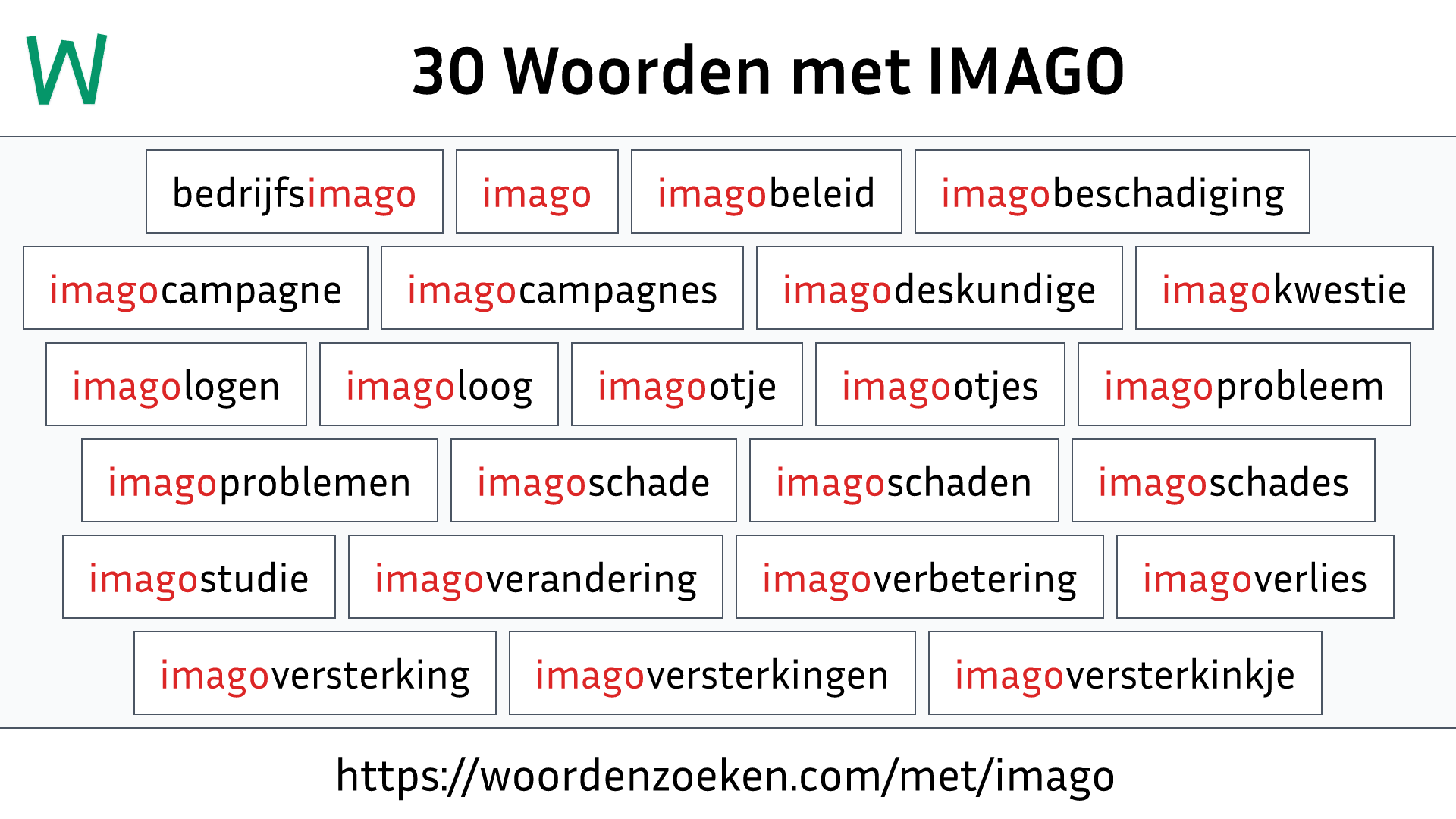 Woorden met IMAGO