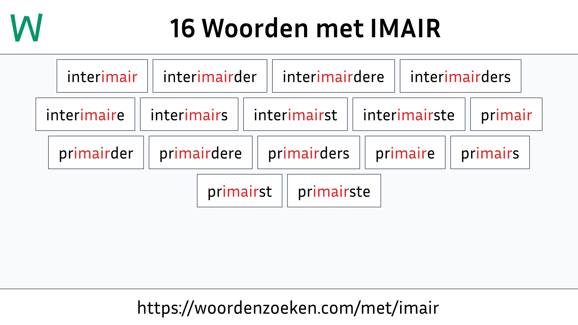 Woorden met IMAIR