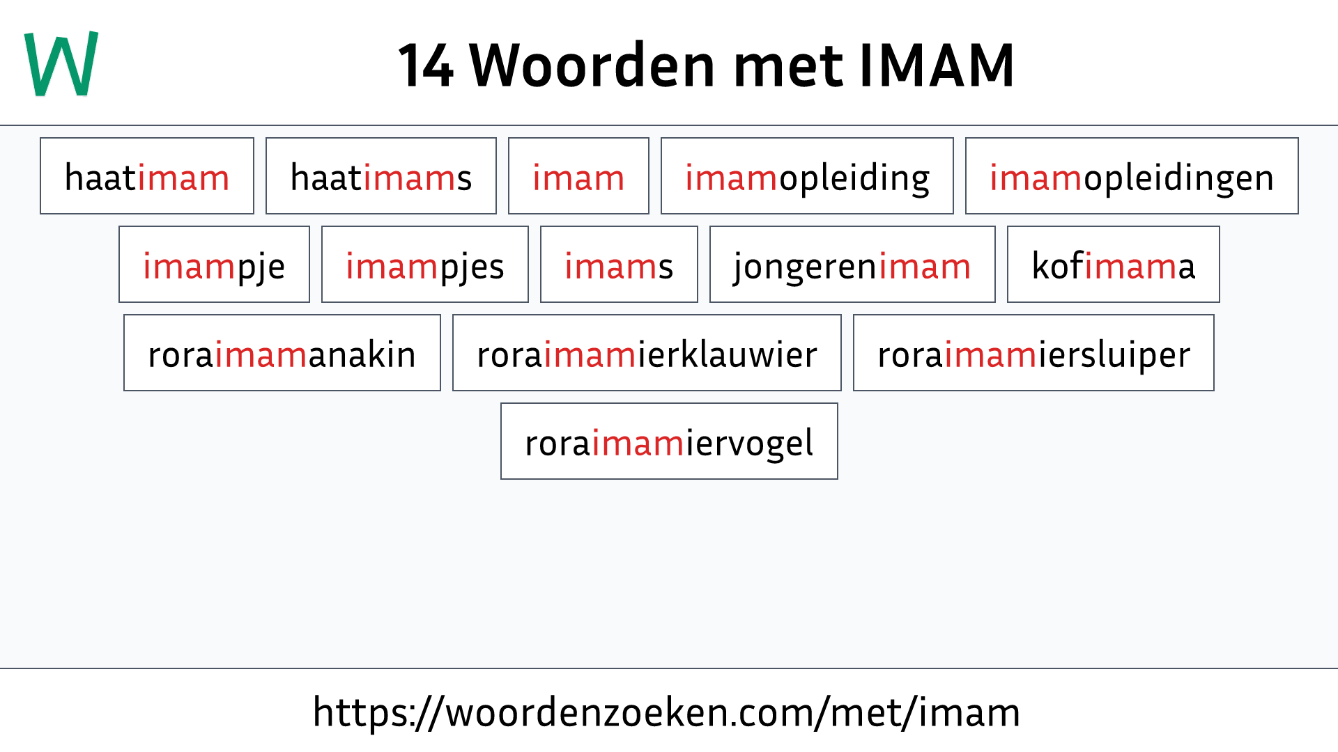 Woorden met IMAM