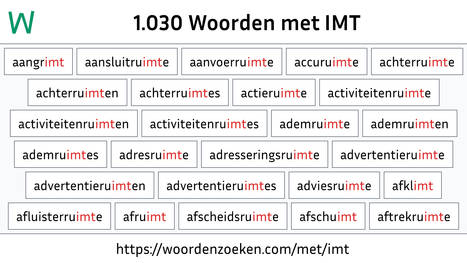 Woorden met IMT