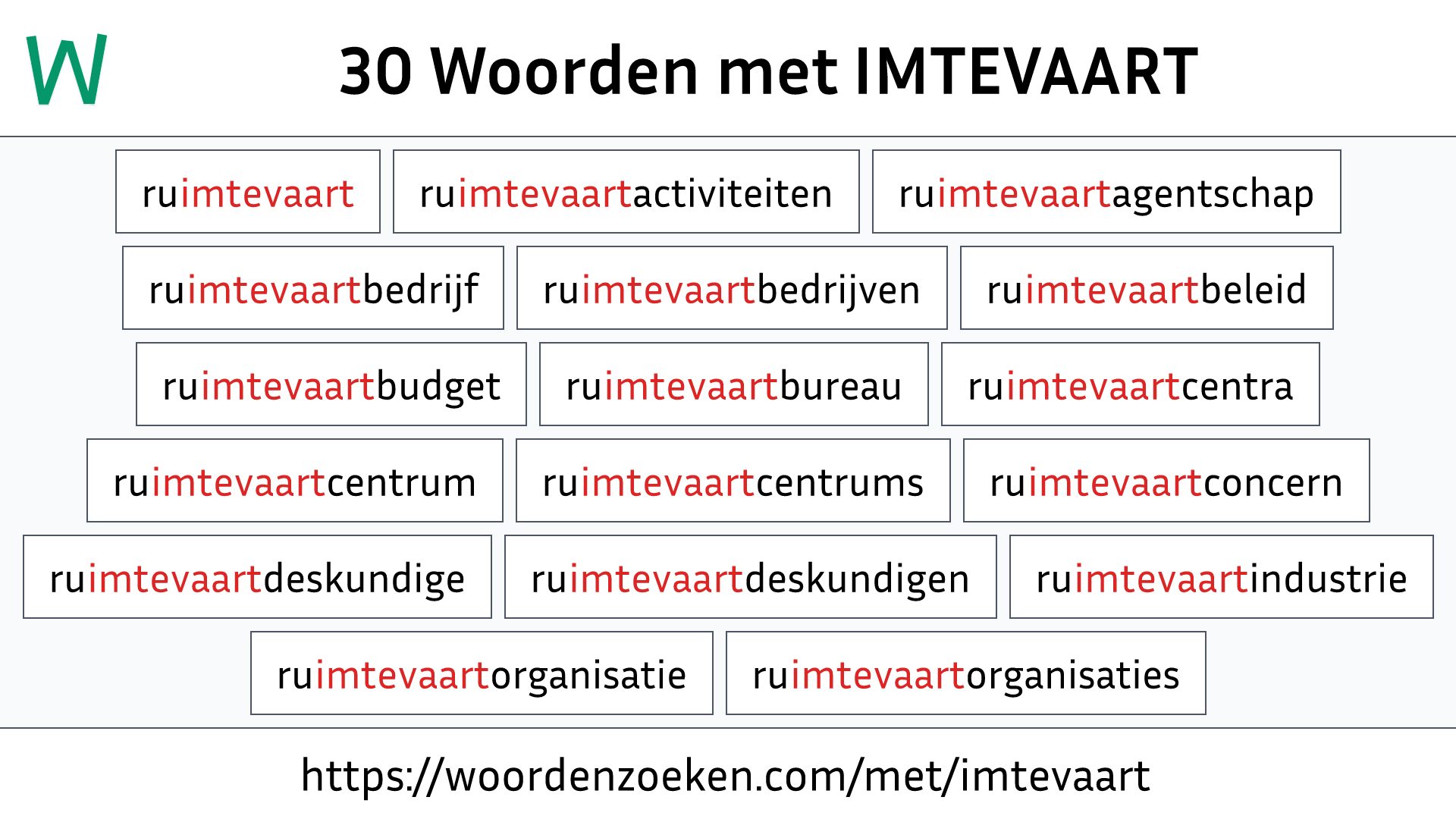 Woorden met IMTEVAART