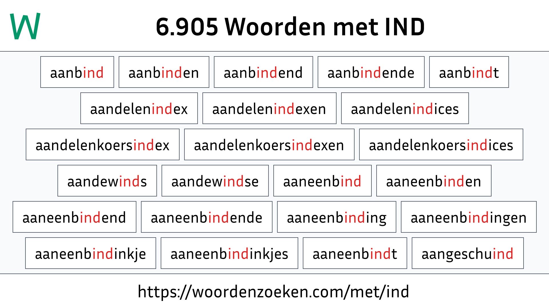 Woorden met IND