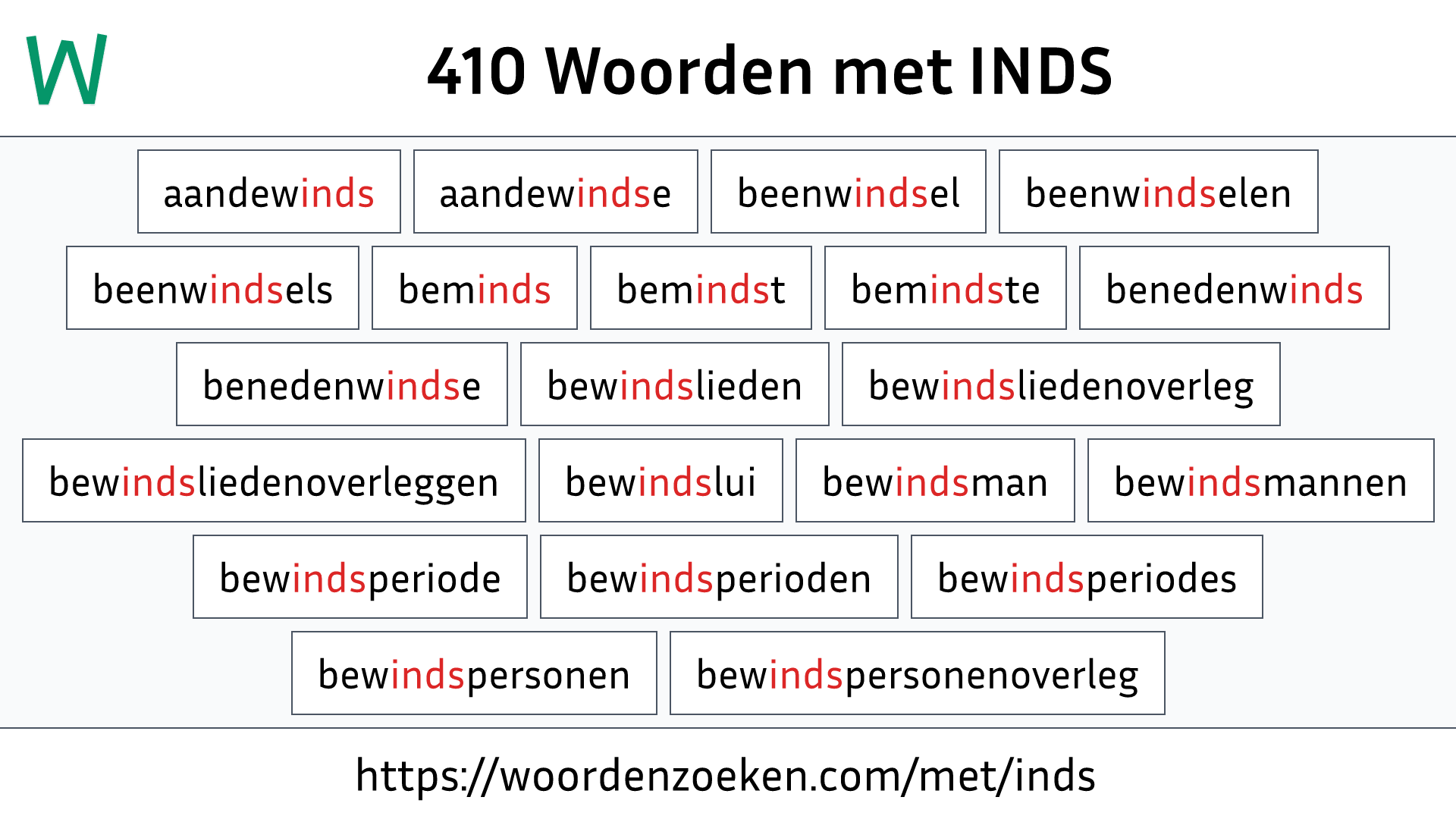 Woorden met INDS