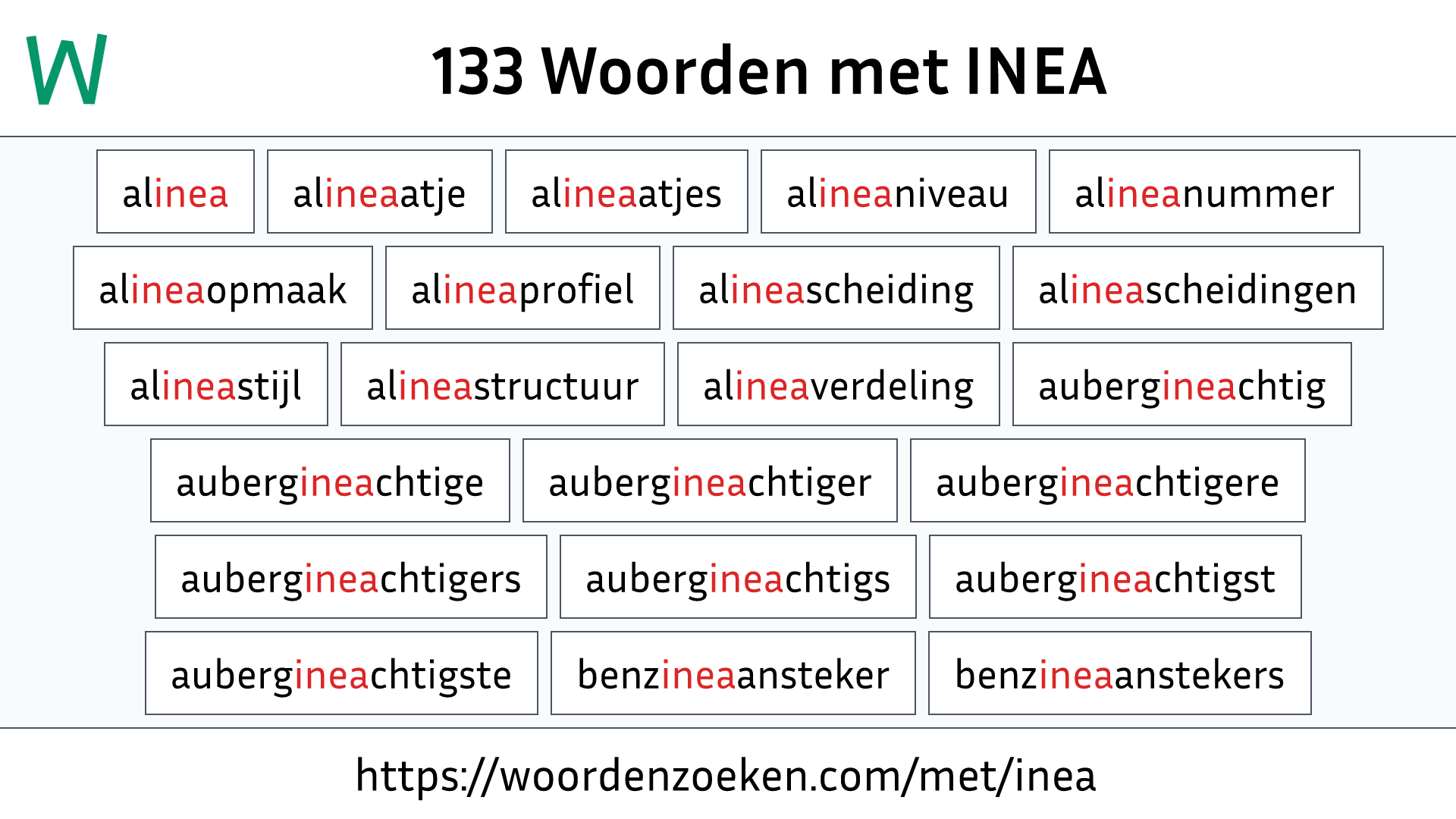 Woorden met INEA