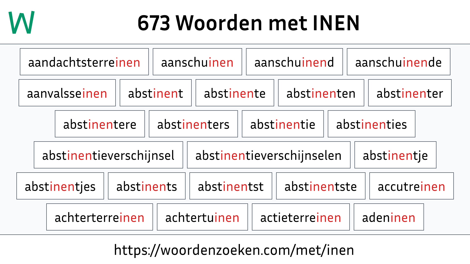 Woorden met INEN