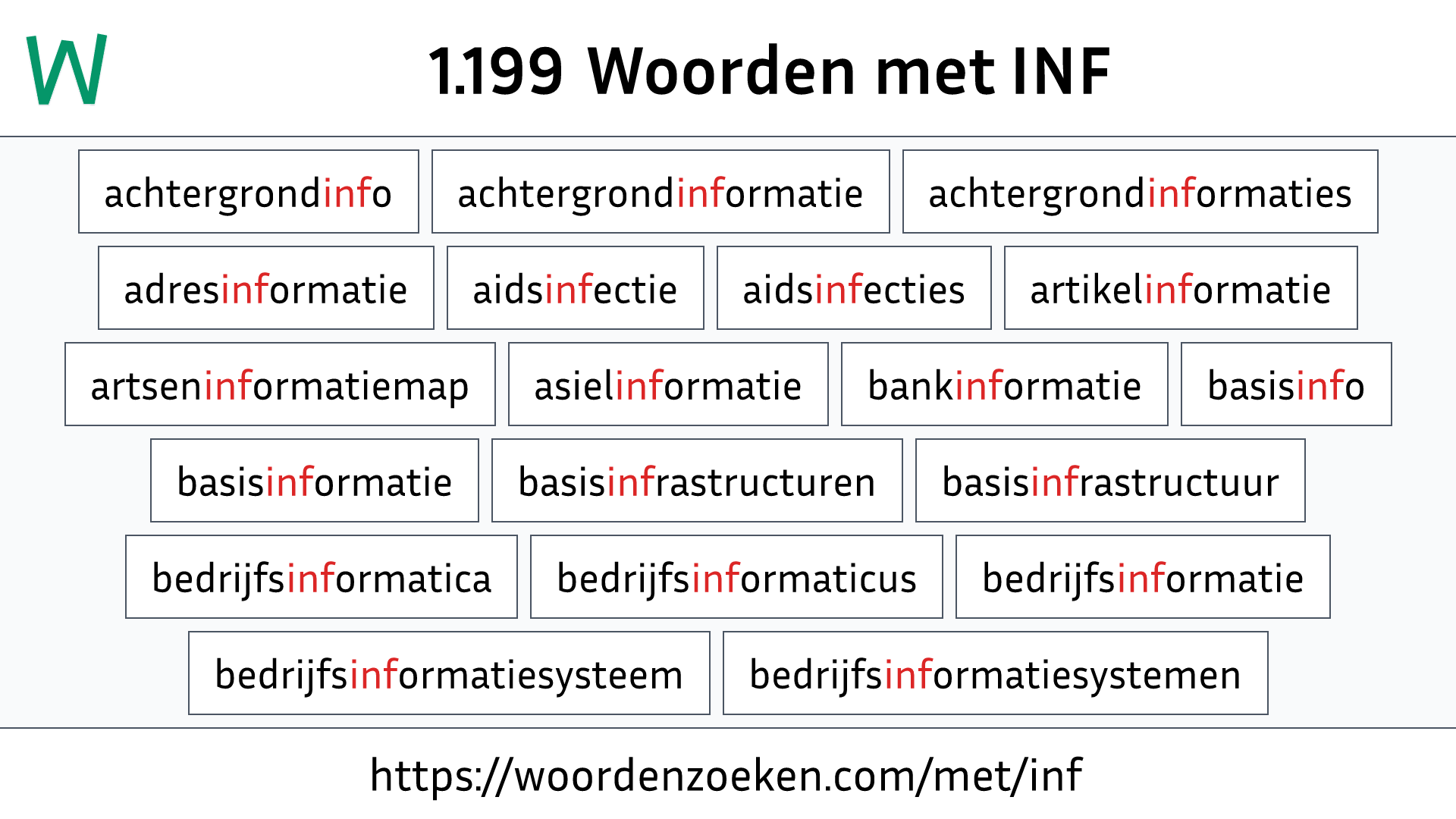 Woorden met INF