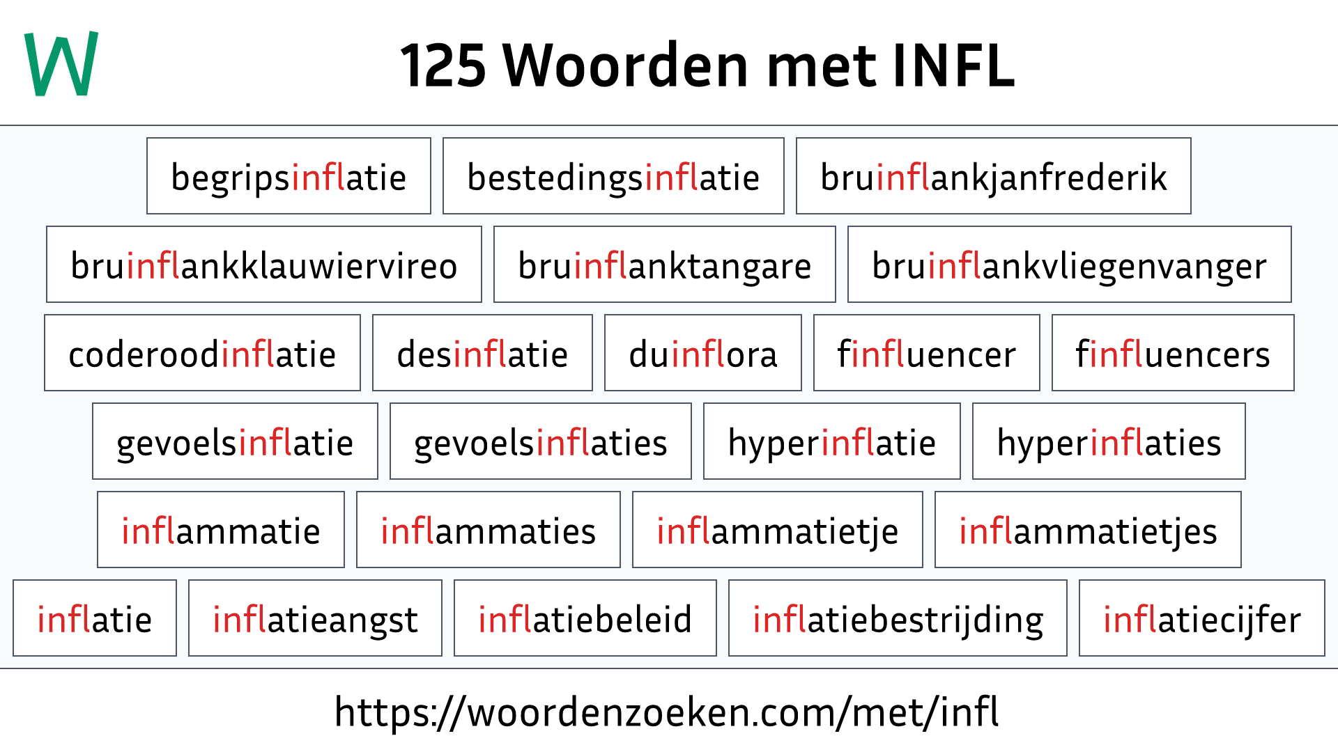 Woorden met INFL