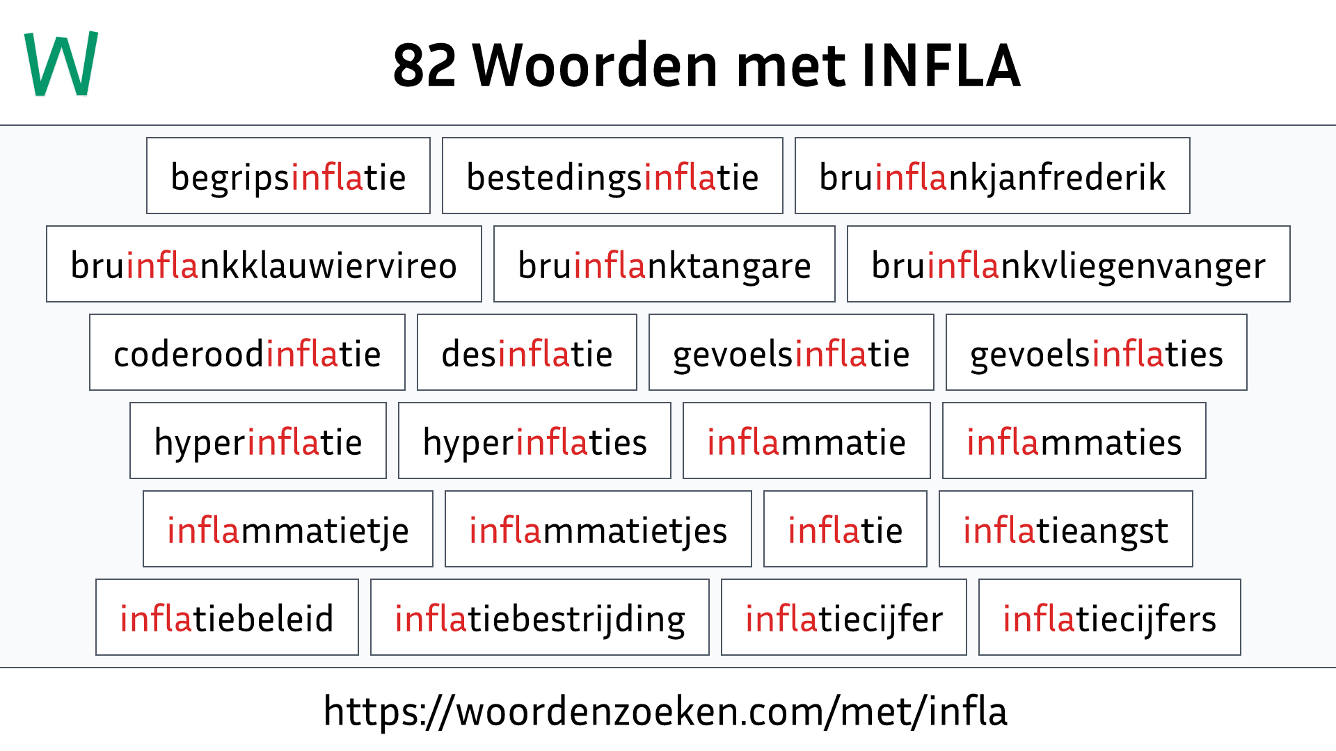 Woorden met INFLA