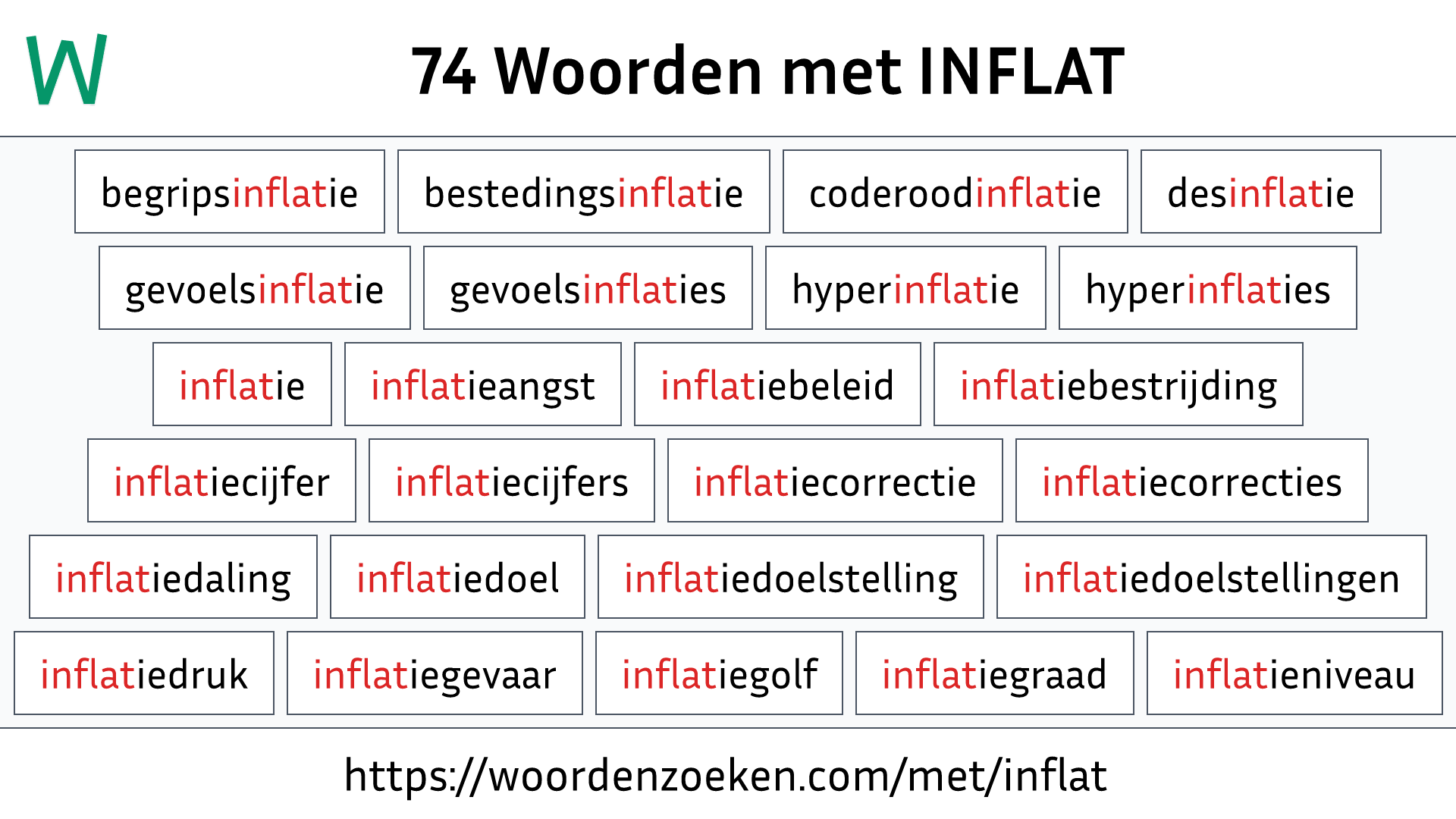 Woorden met INFLAT