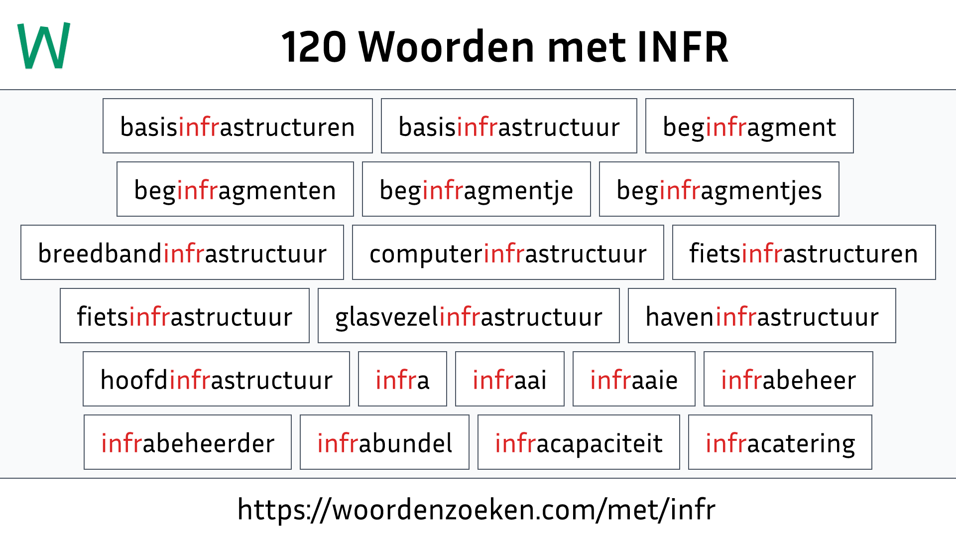 Woorden met INFR