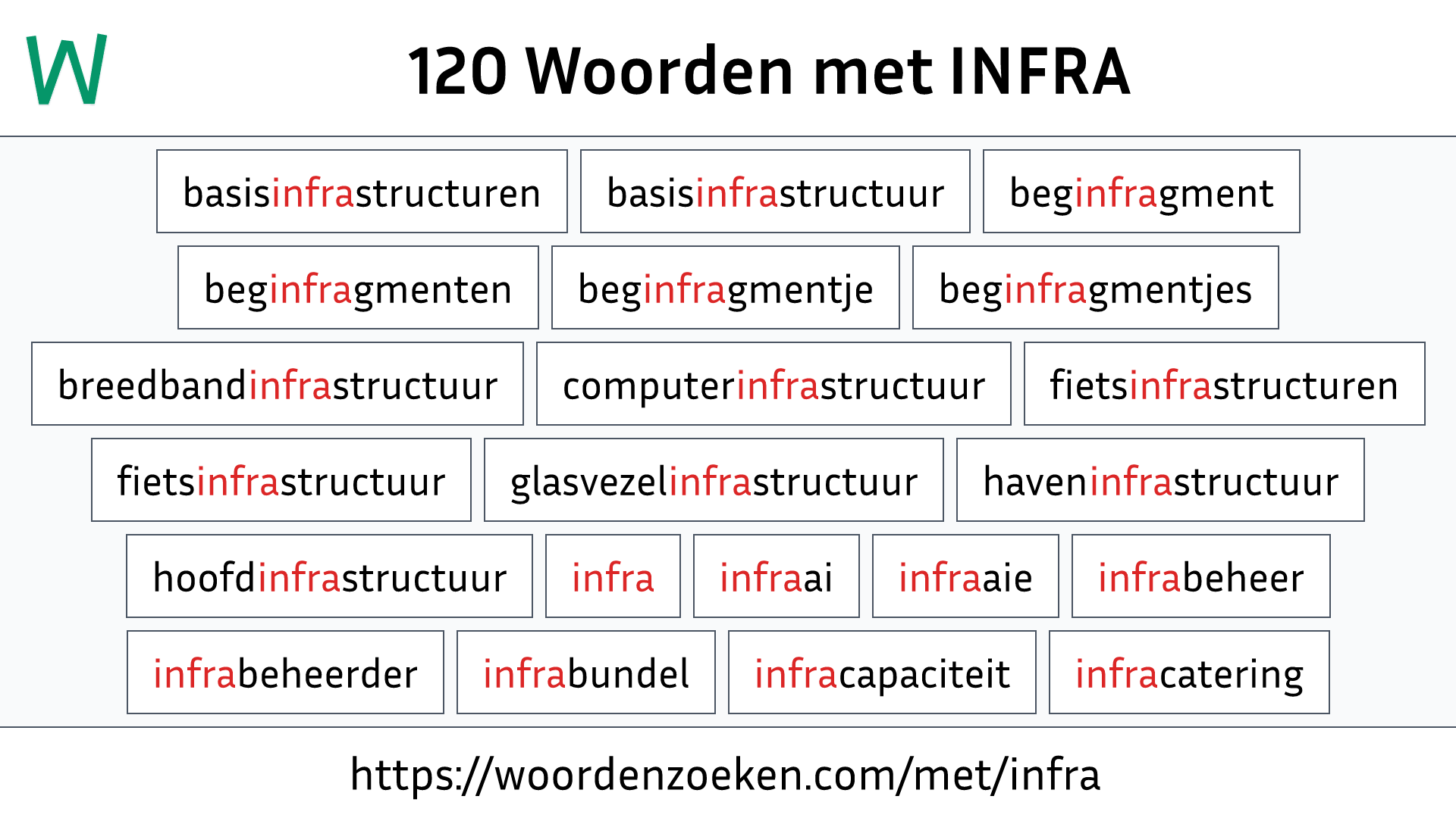 Woorden met INFRA