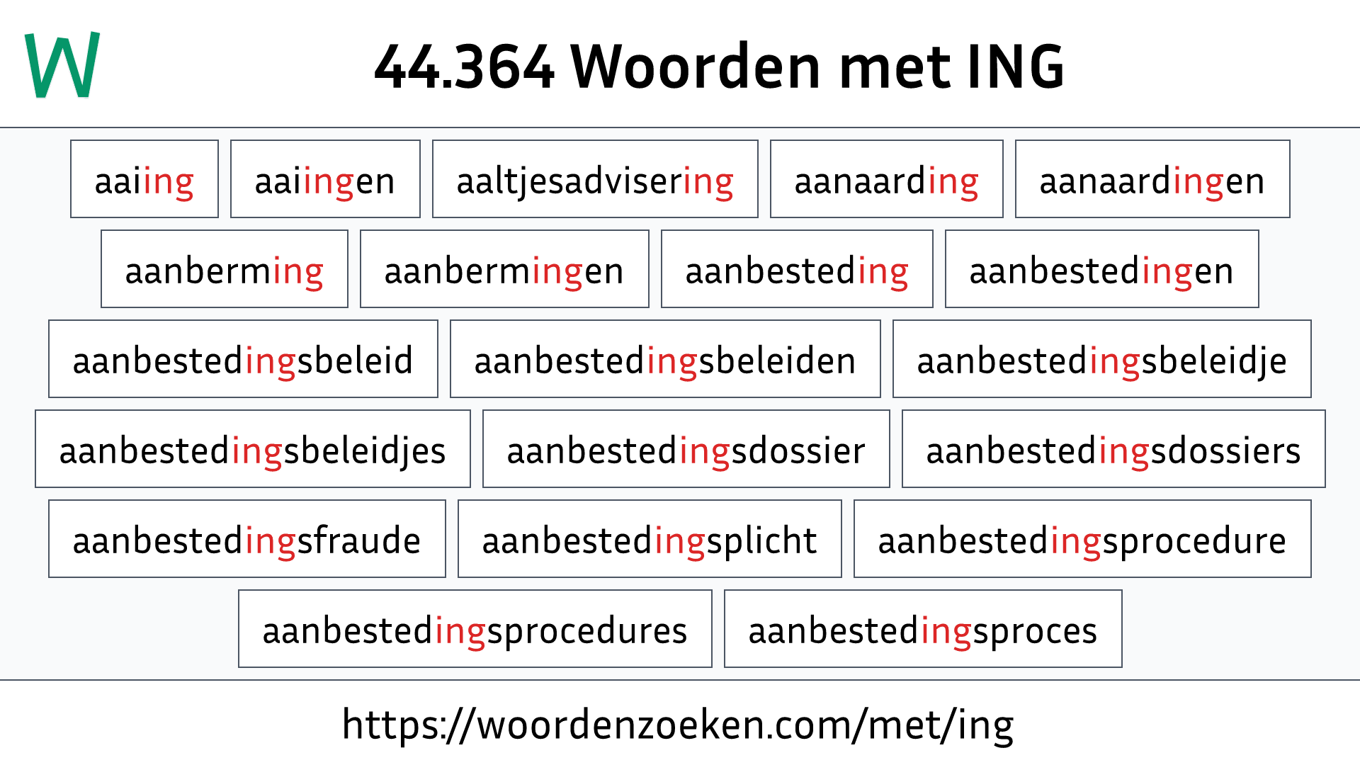 Woorden met ING