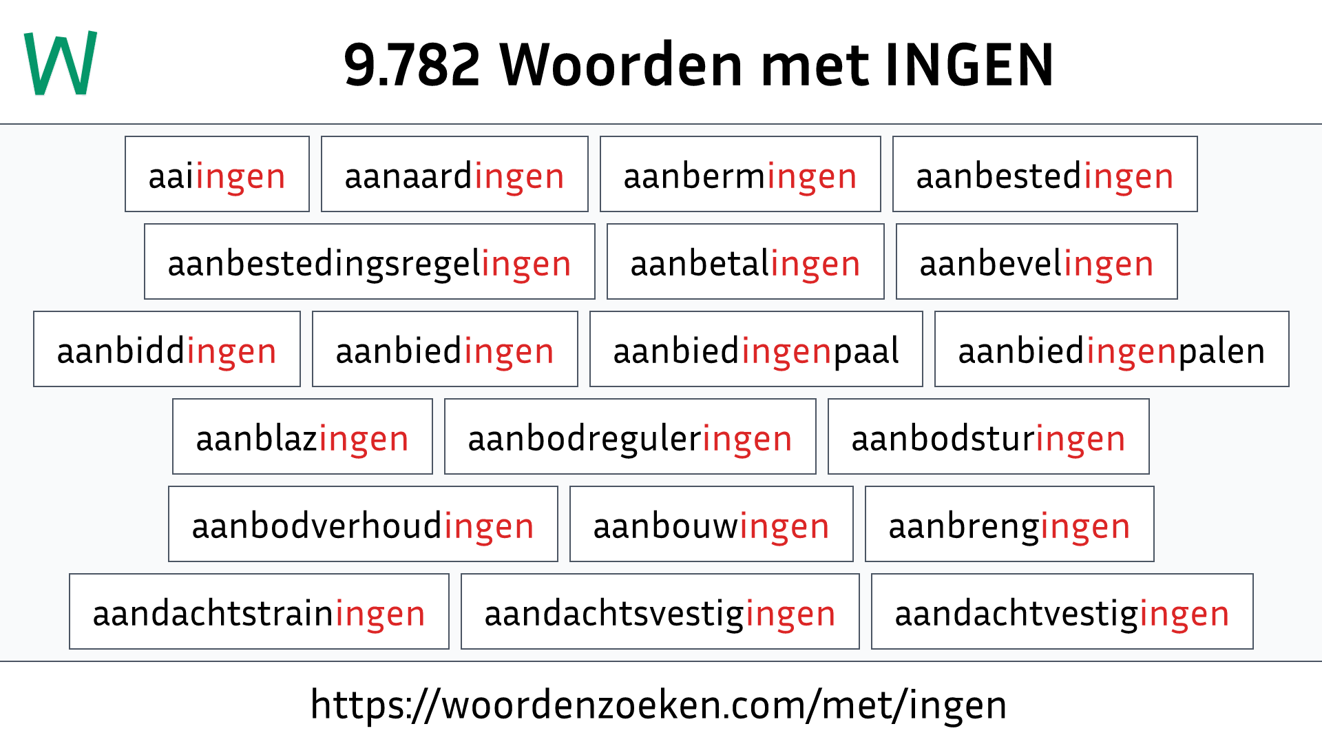 Woorden met INGEN