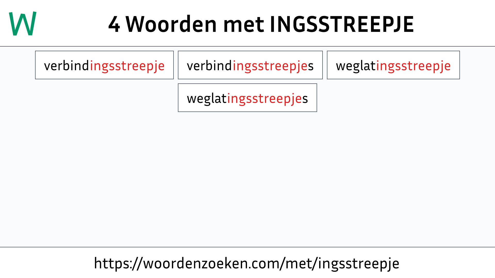 Woorden met INGSSTREEPJE