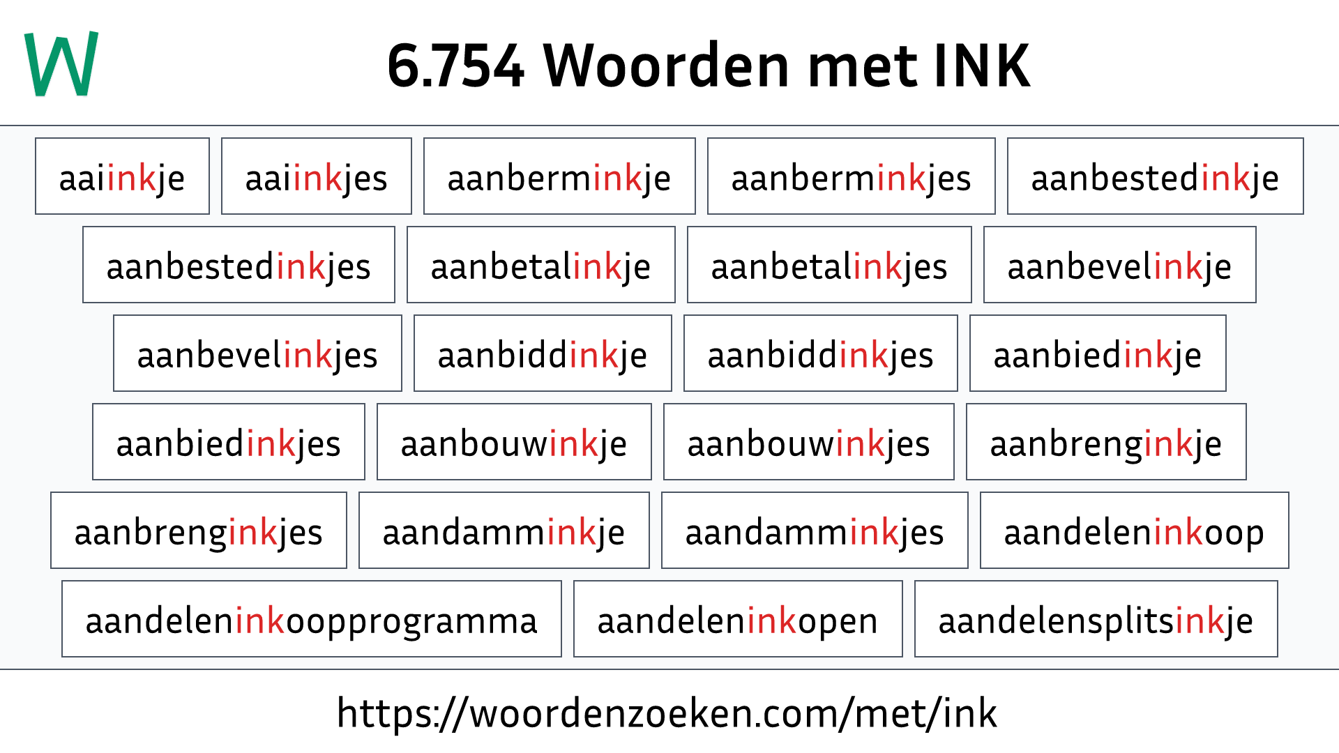 Woorden met INK