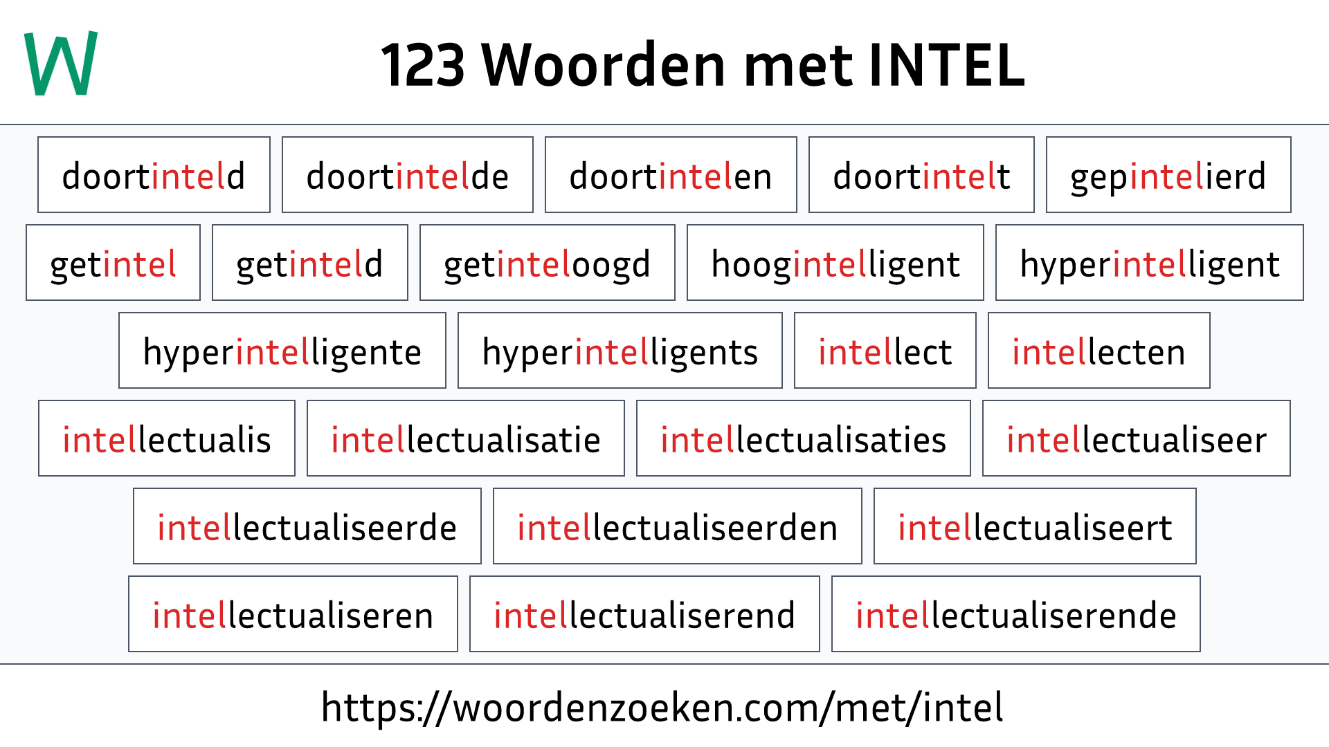 Woorden met INTEL