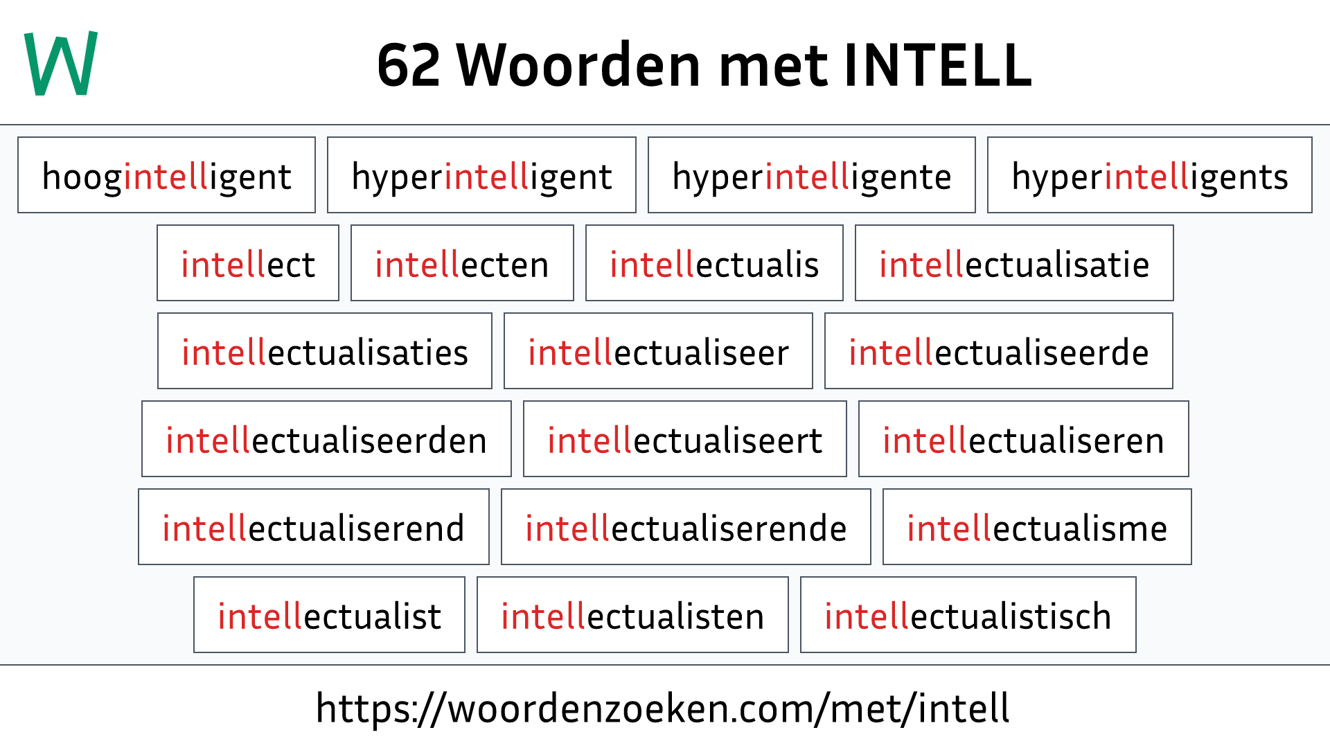 Woorden met INTELL