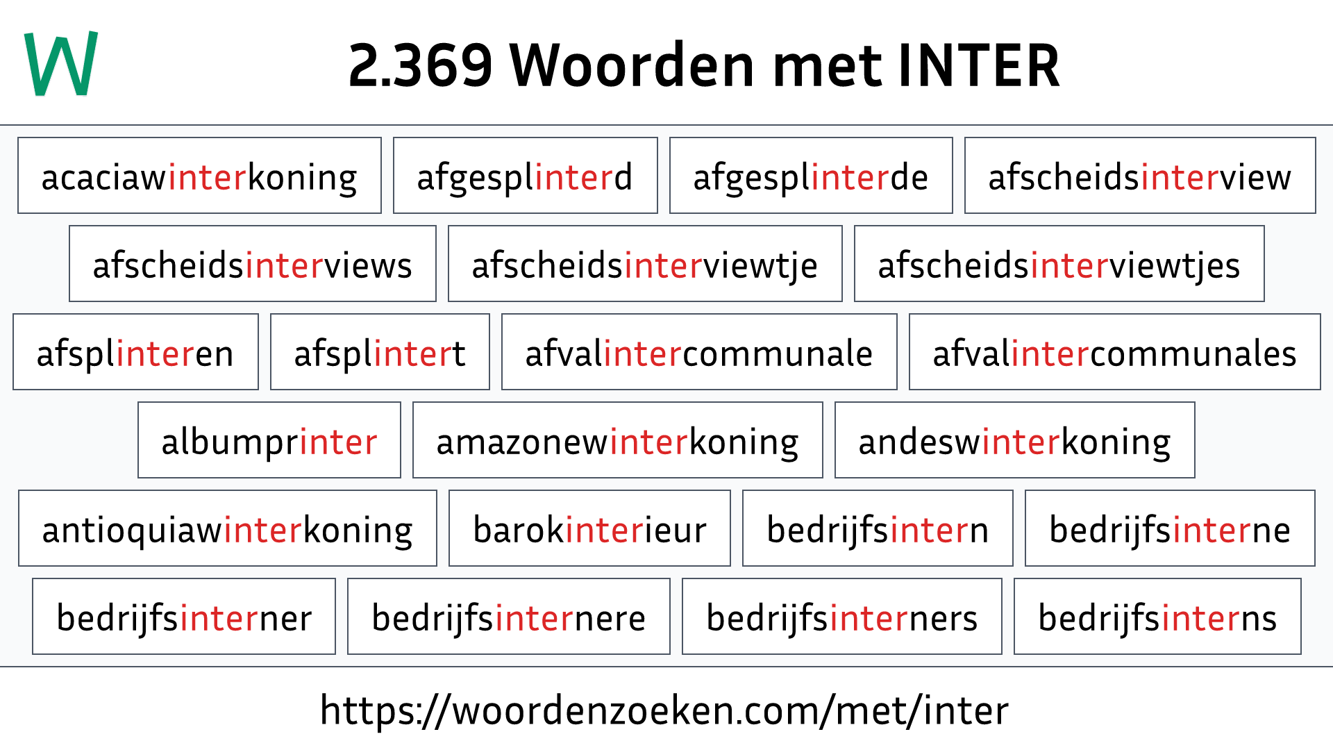 Woorden met INTER