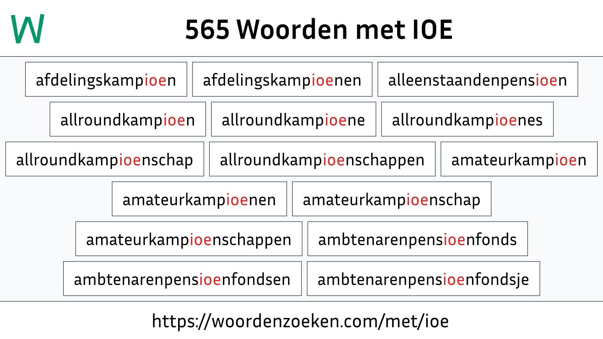 Woorden met IOE