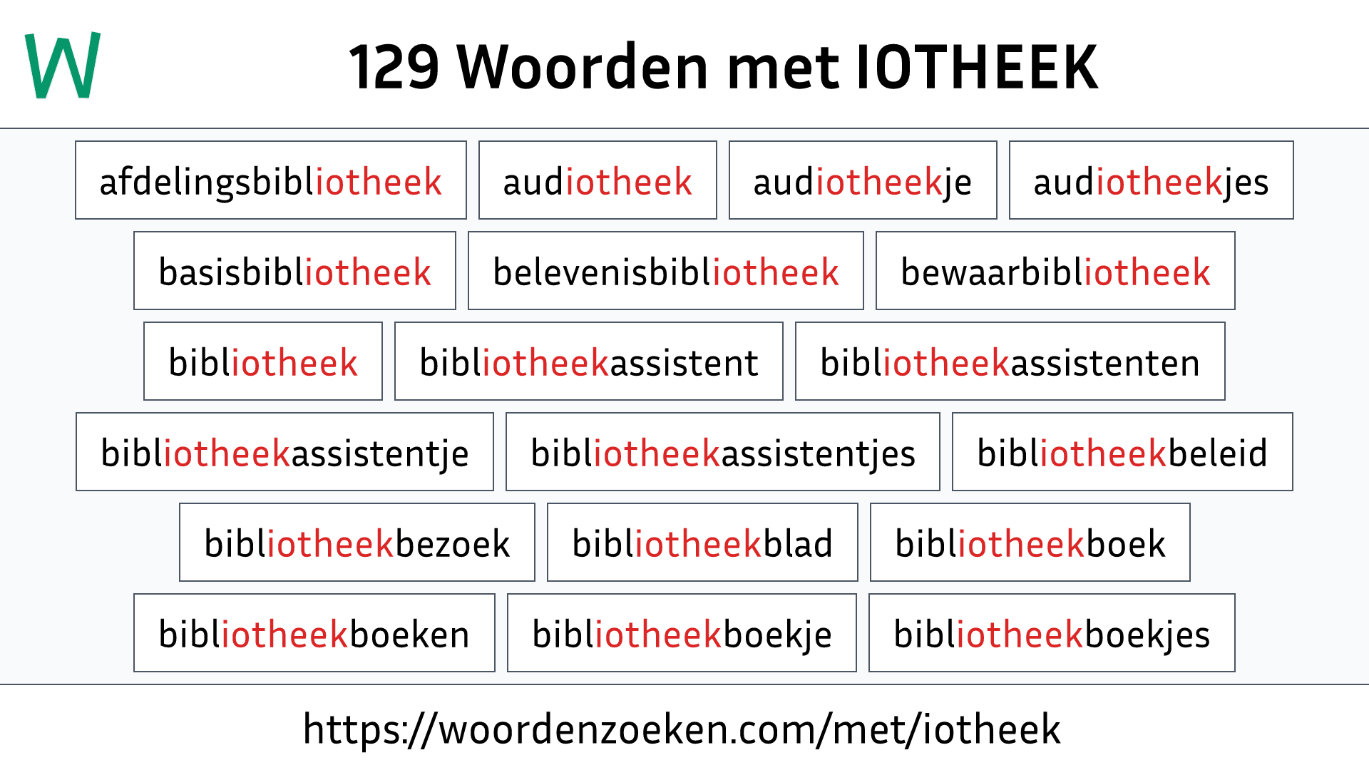 Woorden met IOTHEEK