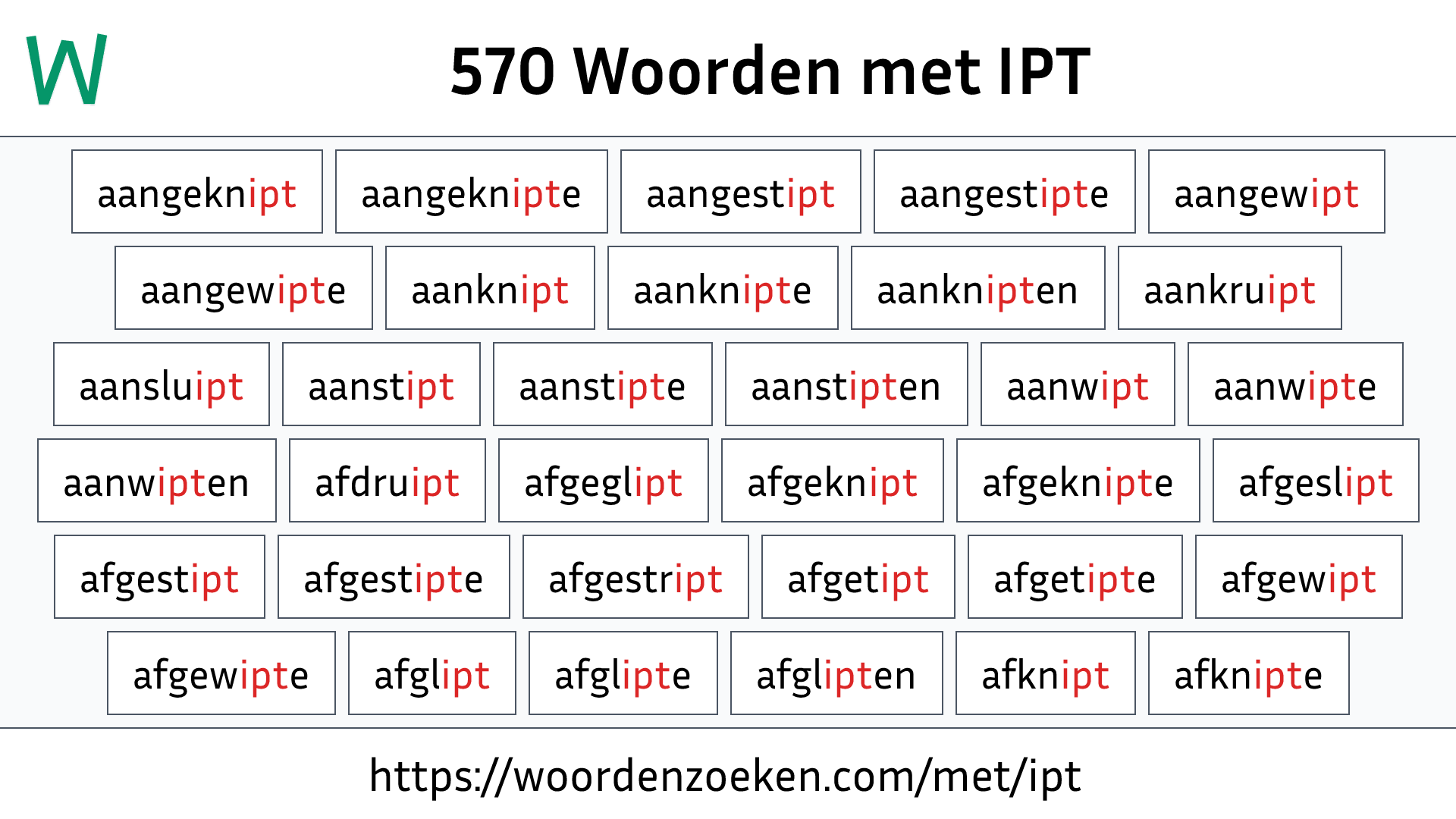 Woorden met IPT