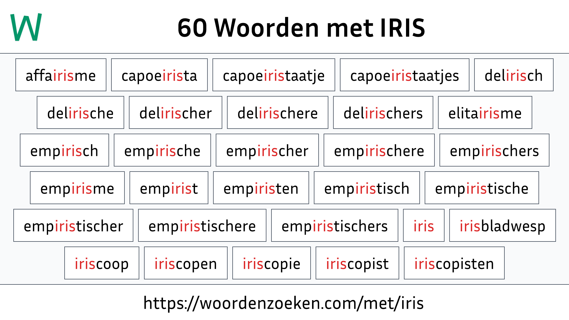 Woorden met IRIS