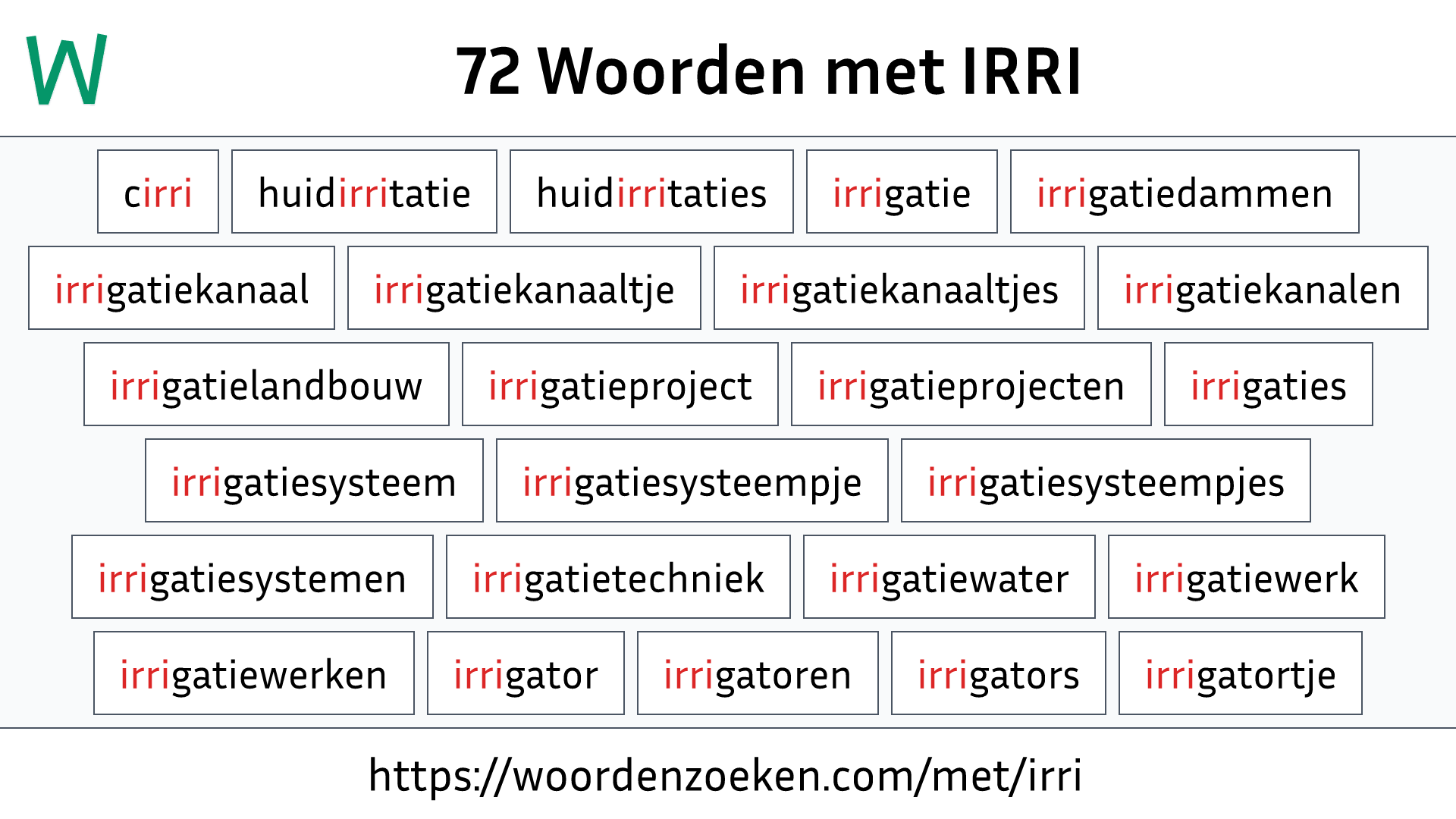 Woorden met IRRI