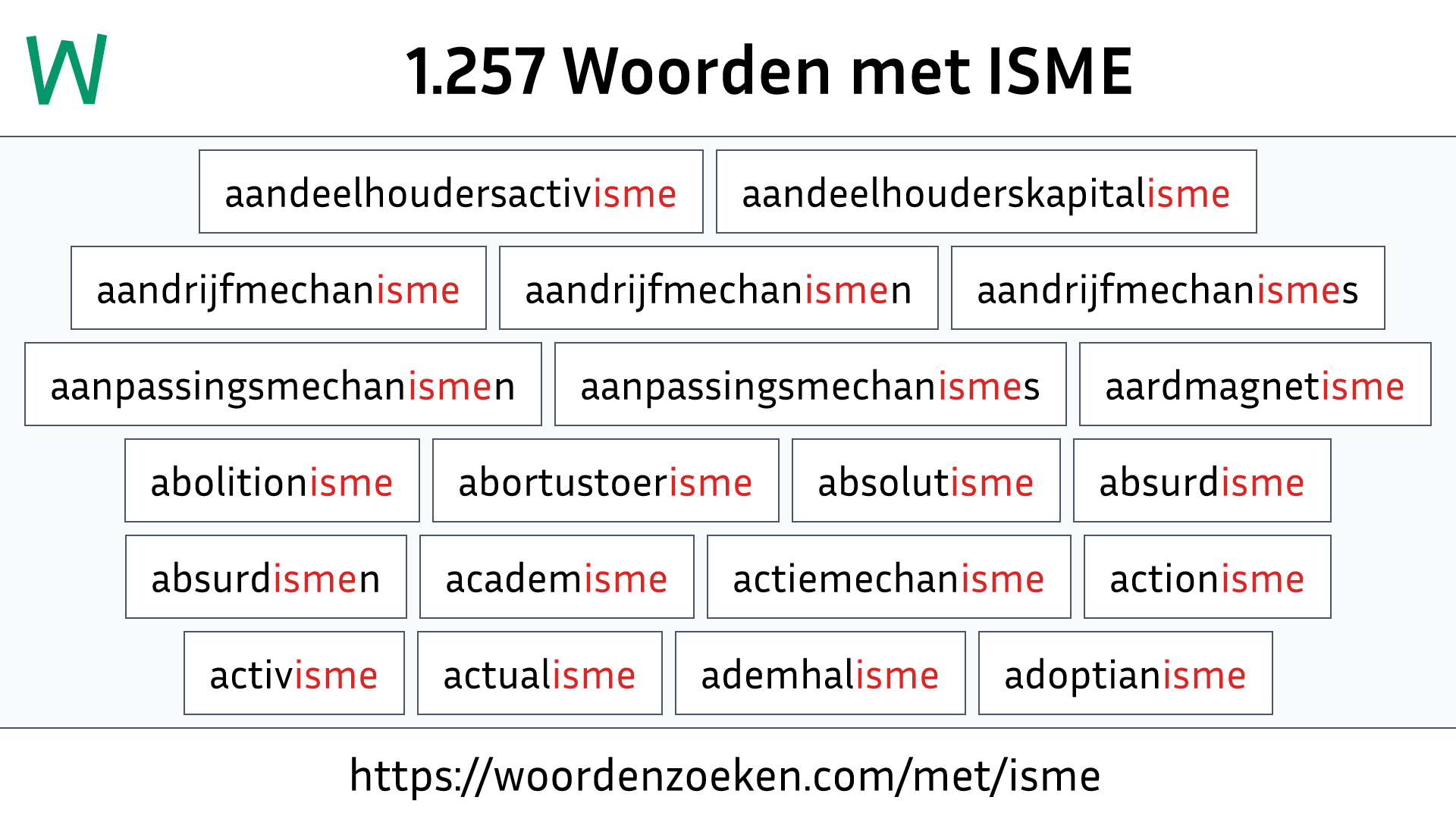 Woorden met ISME