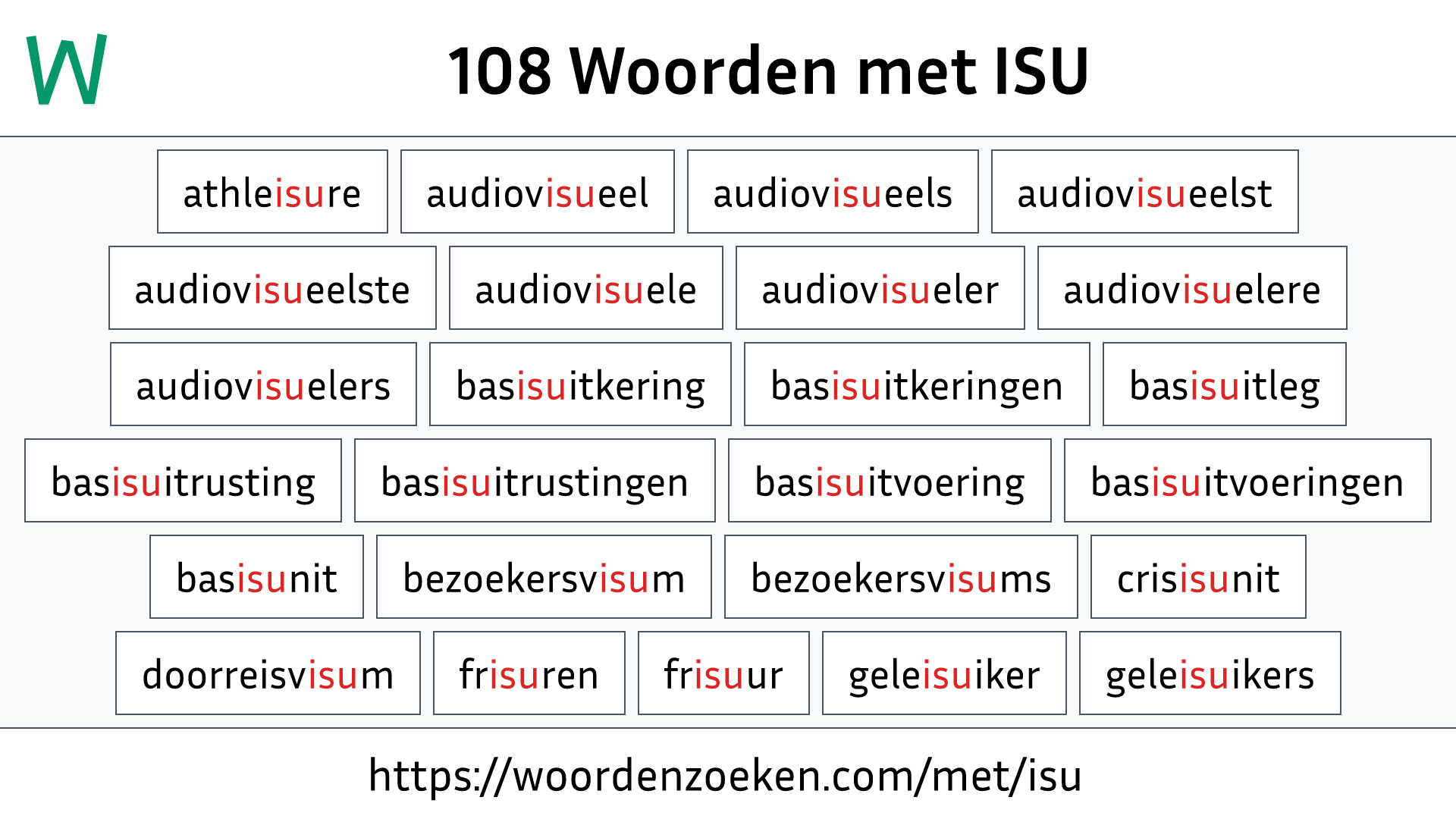 Woorden met ISU