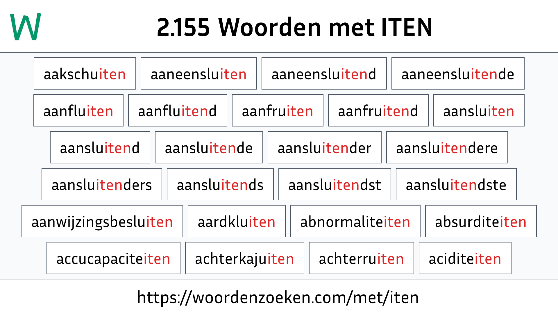 Woorden met ITEN