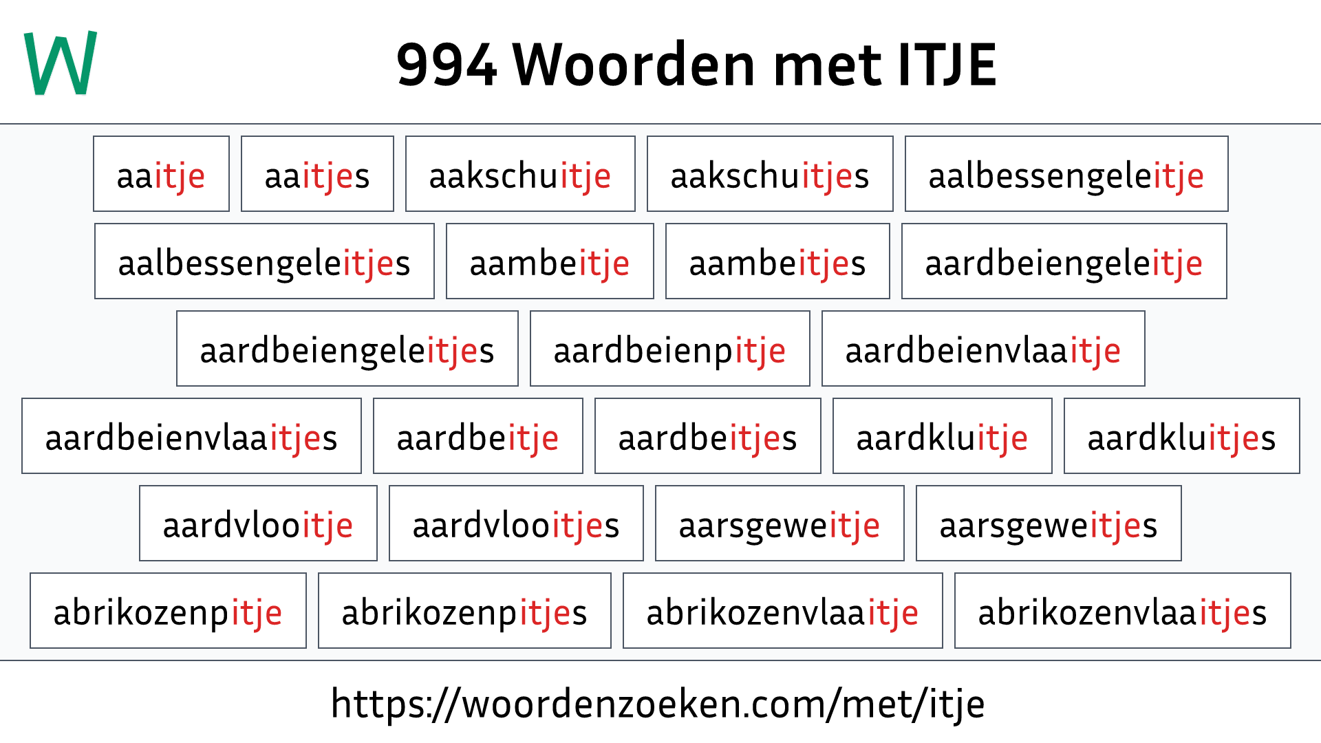 Woorden met ITJE