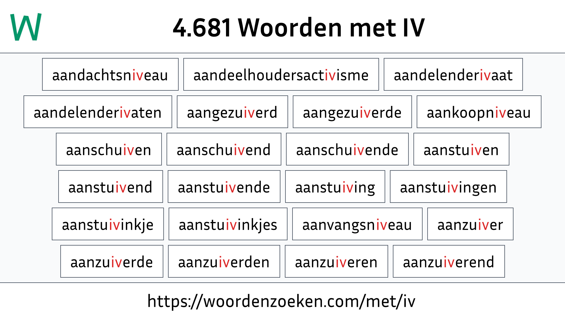 Woorden met IV