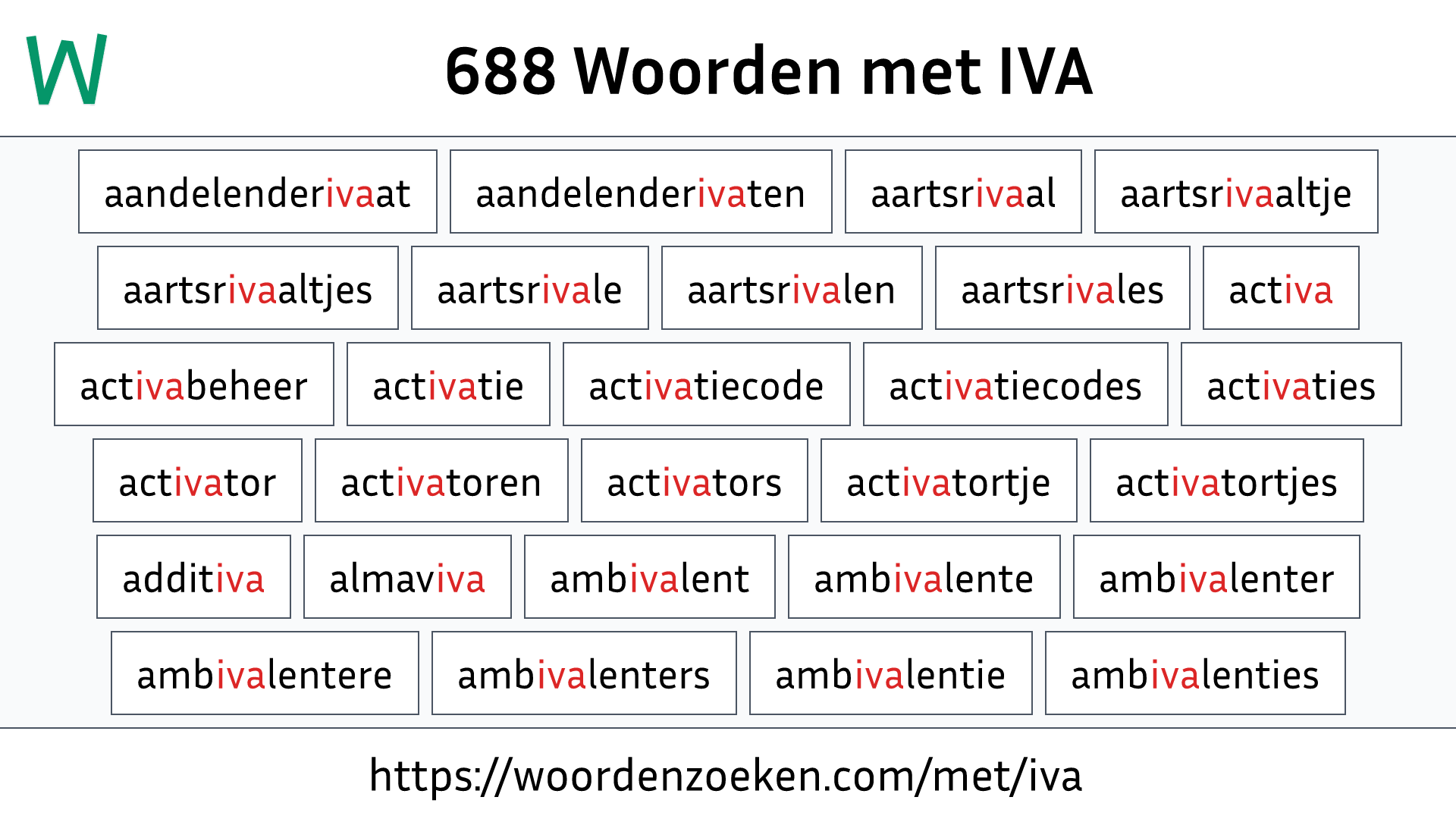 Woorden met IVA