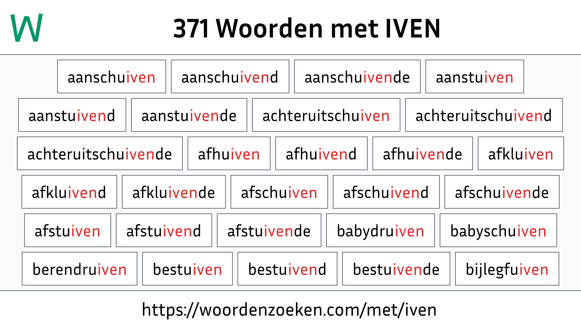 Woorden met IVEN