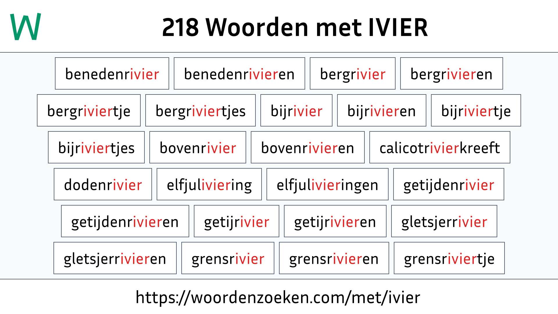 Woorden met IVIER