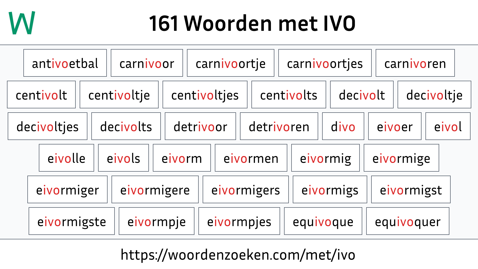 Woorden met IVO