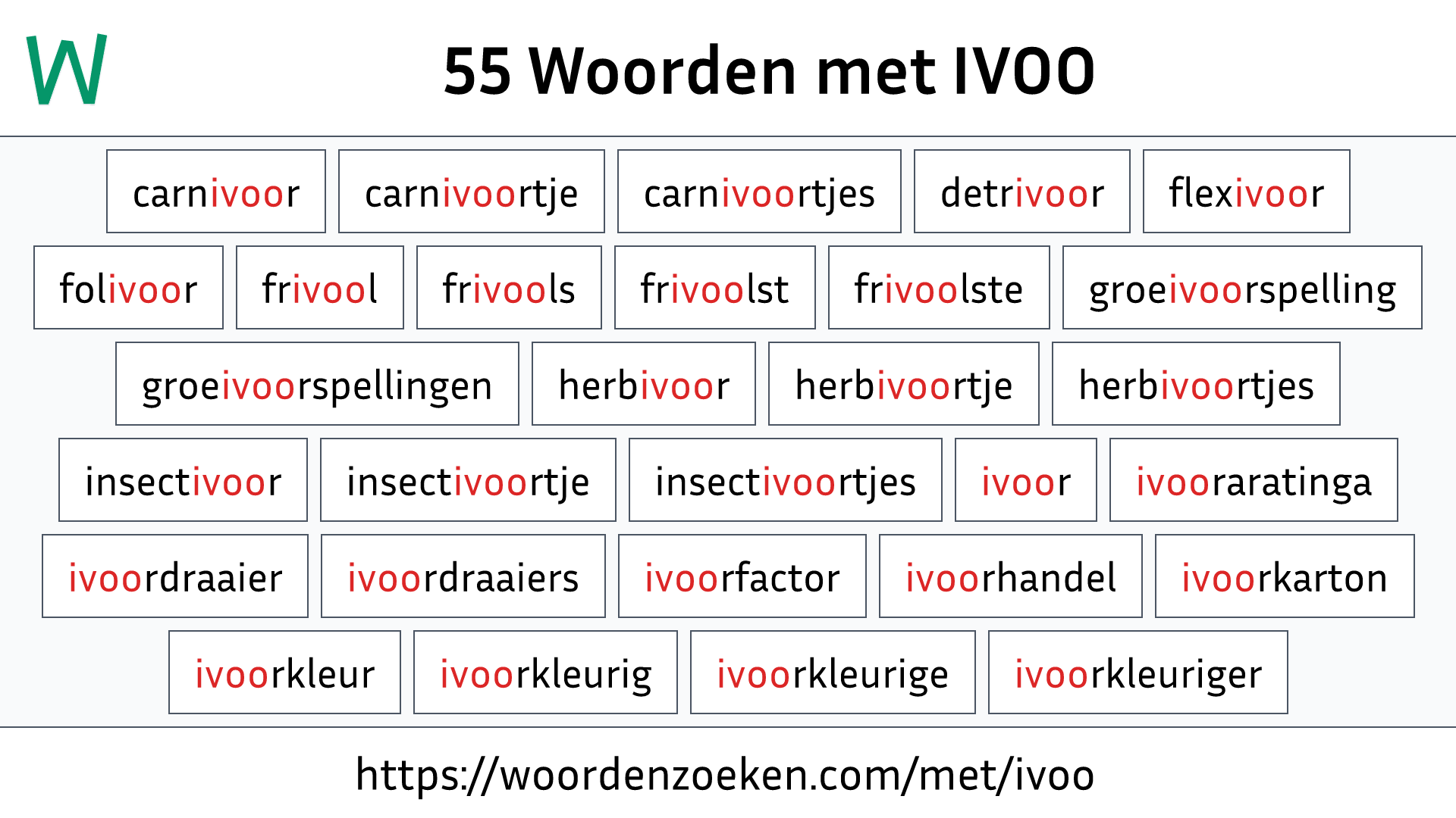Woorden met IVOO