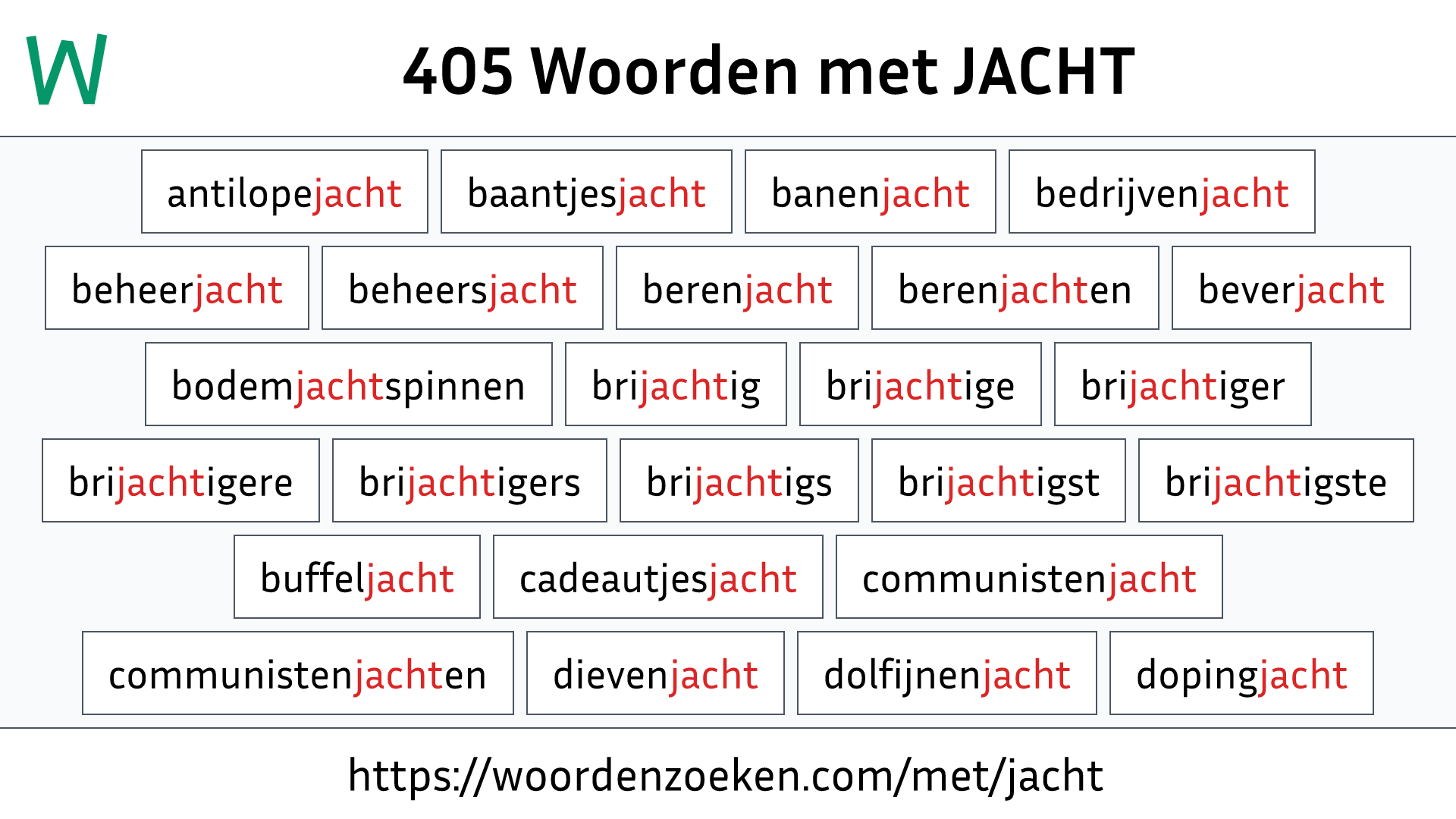 Woorden met JACHT