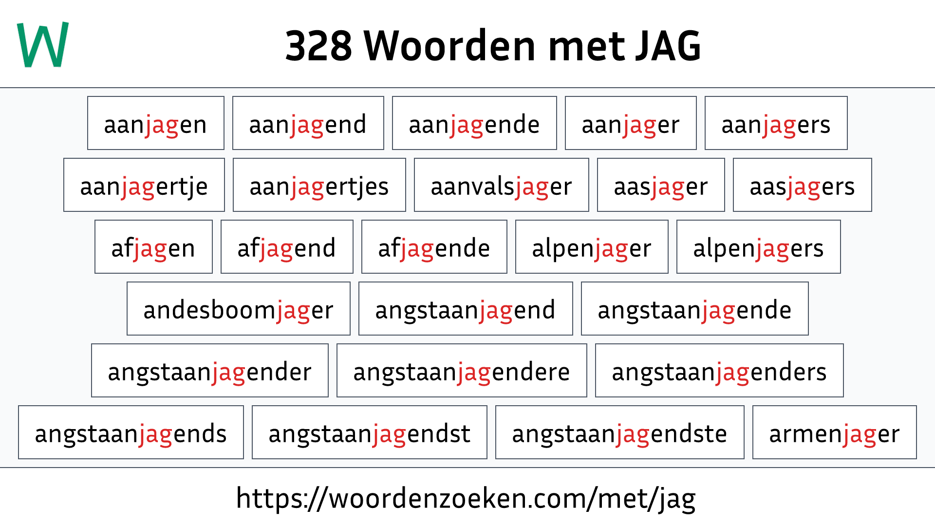 Woorden met JAG