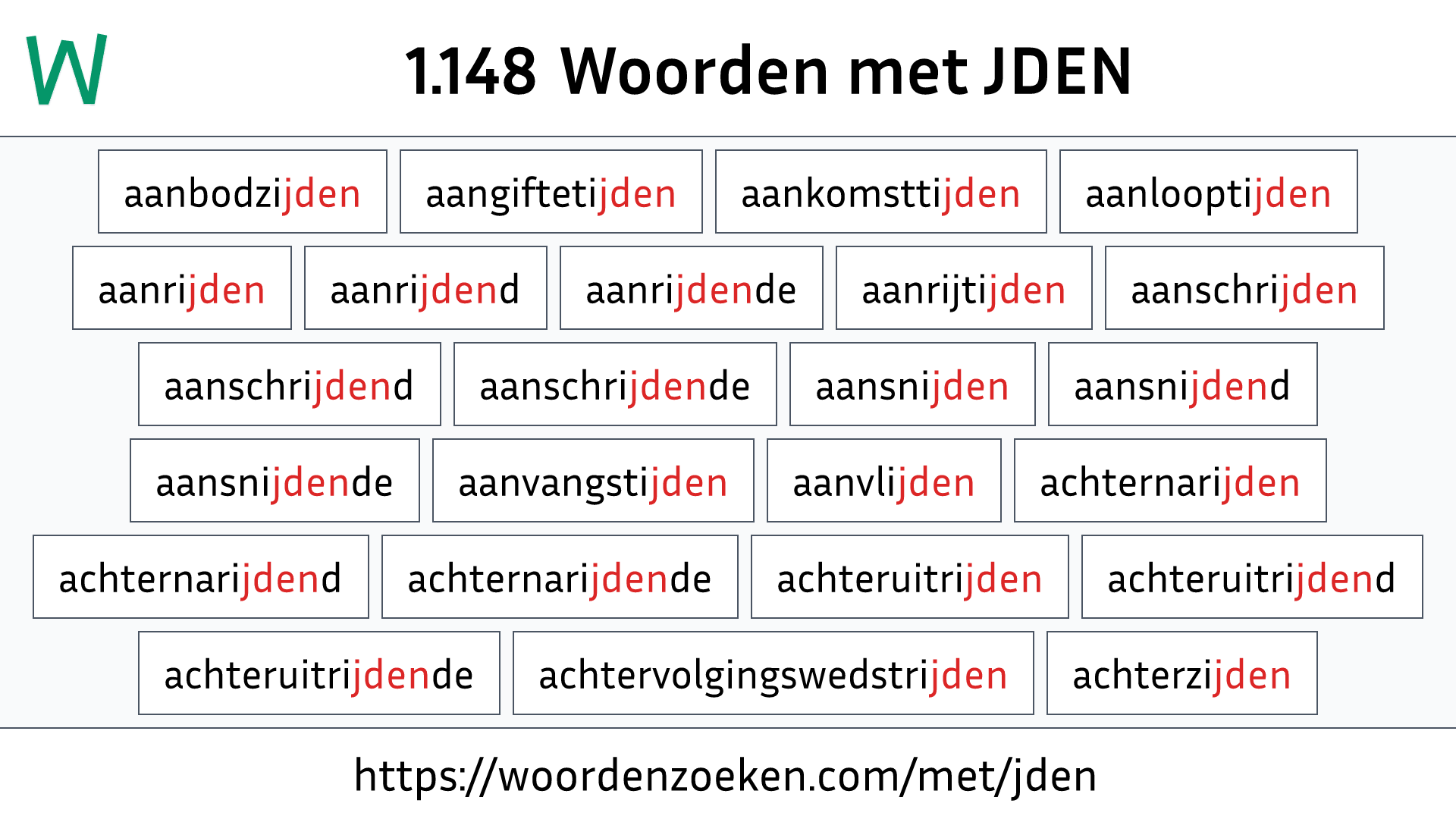 Woorden met JDEN