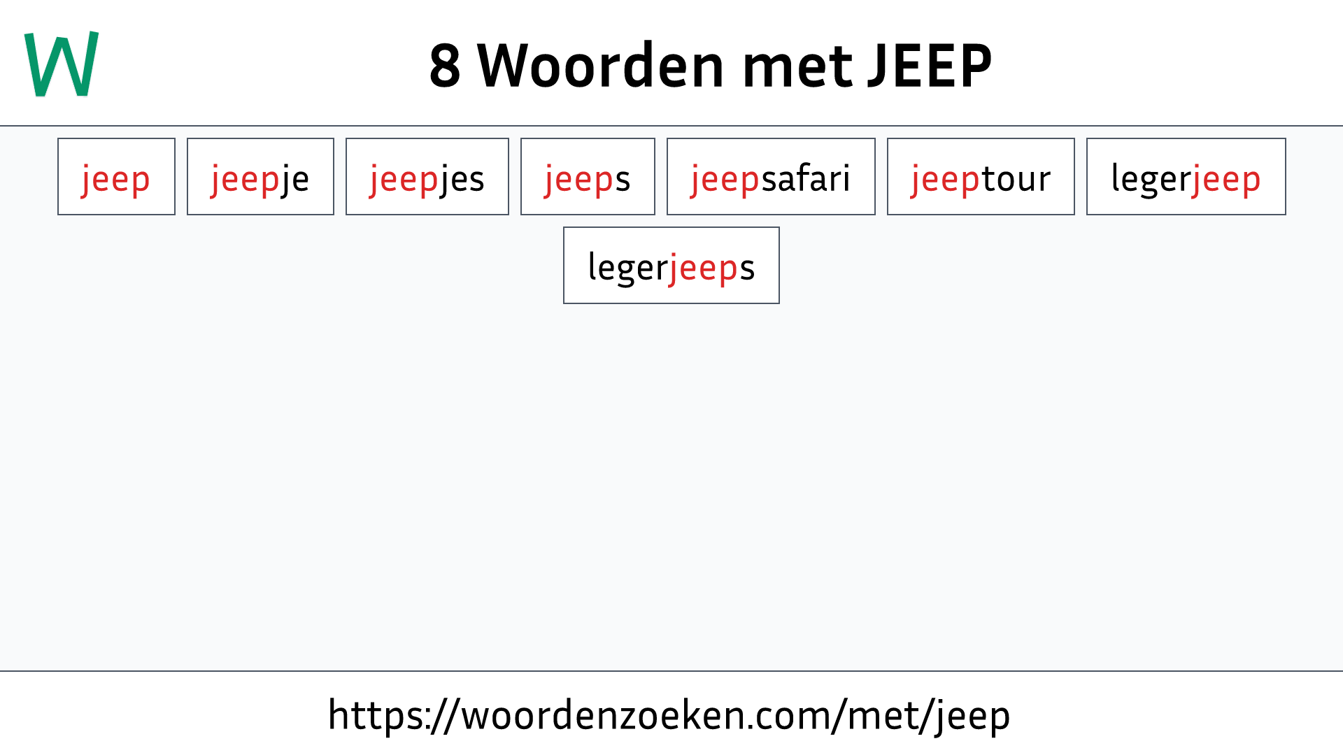 Woorden met JEEP