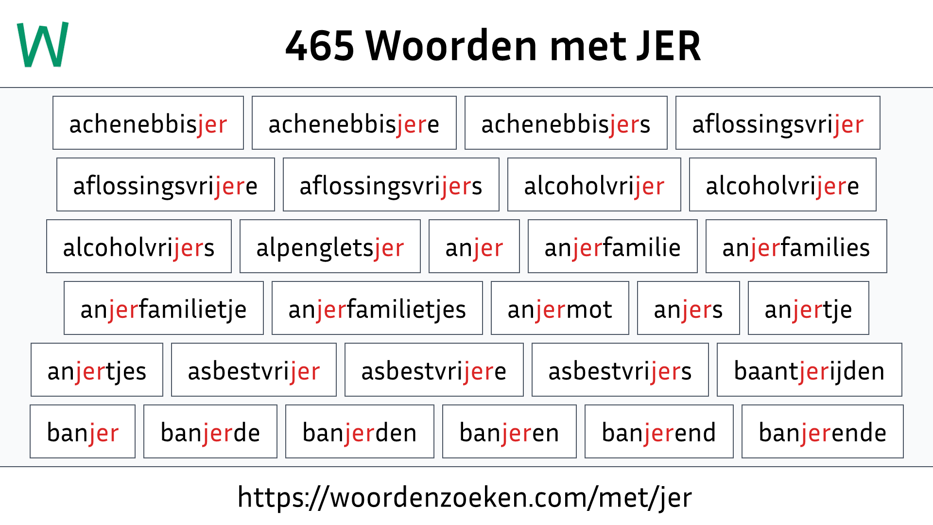 Woorden met JER