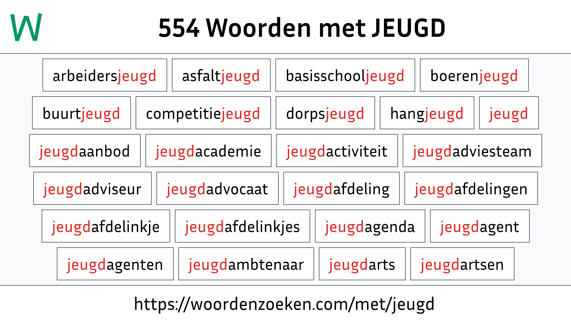 Woorden met JEUGD