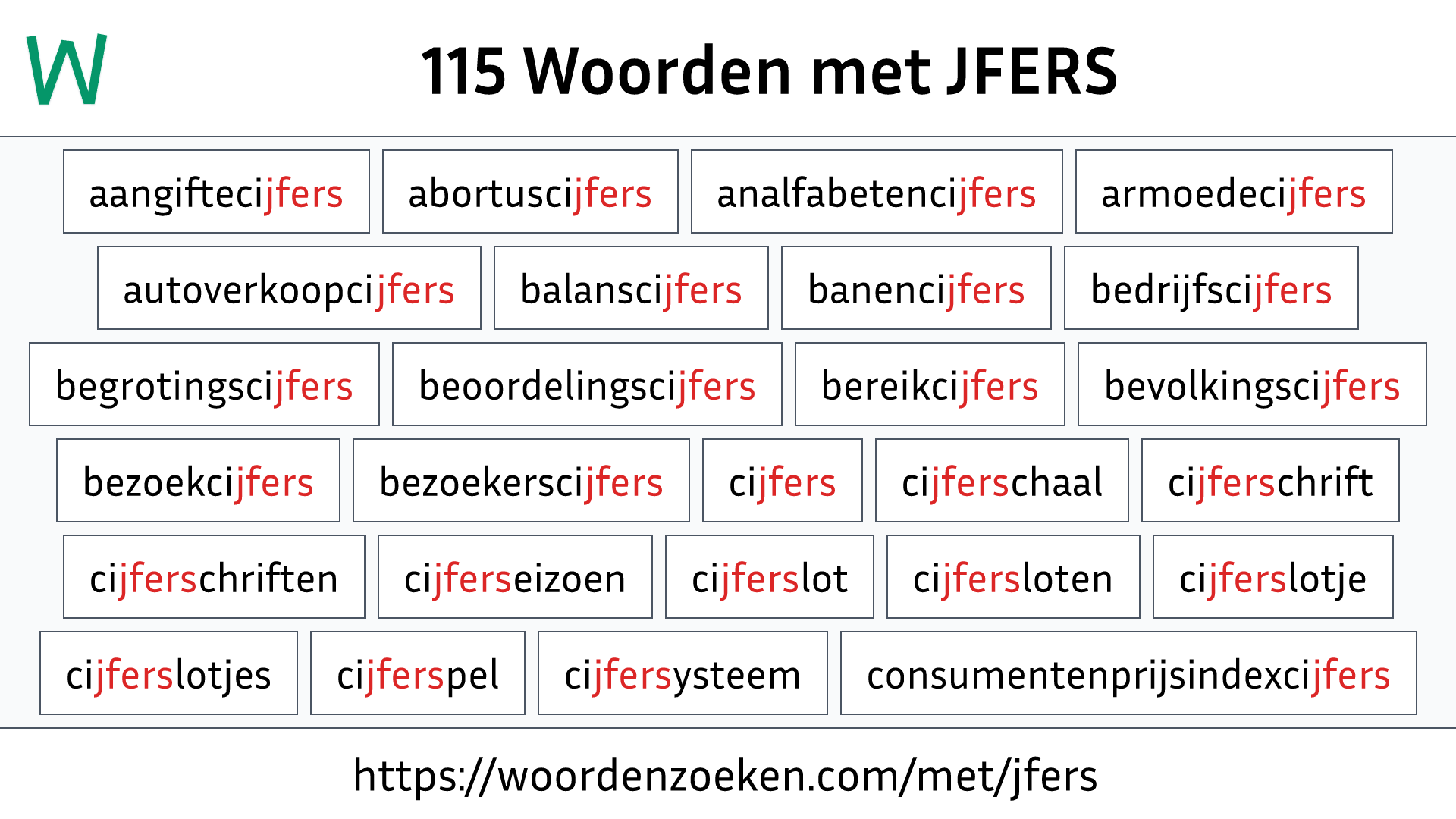 Woorden met JFERS