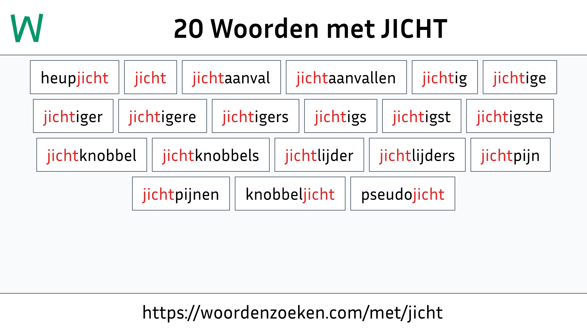 Woorden met JICHT